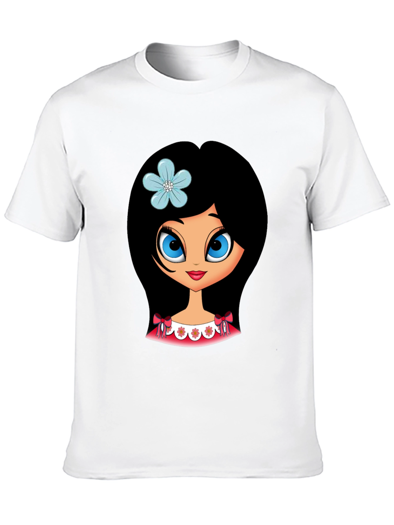 Black Cute Cartoon Girl Graphic T-Shirt view 10