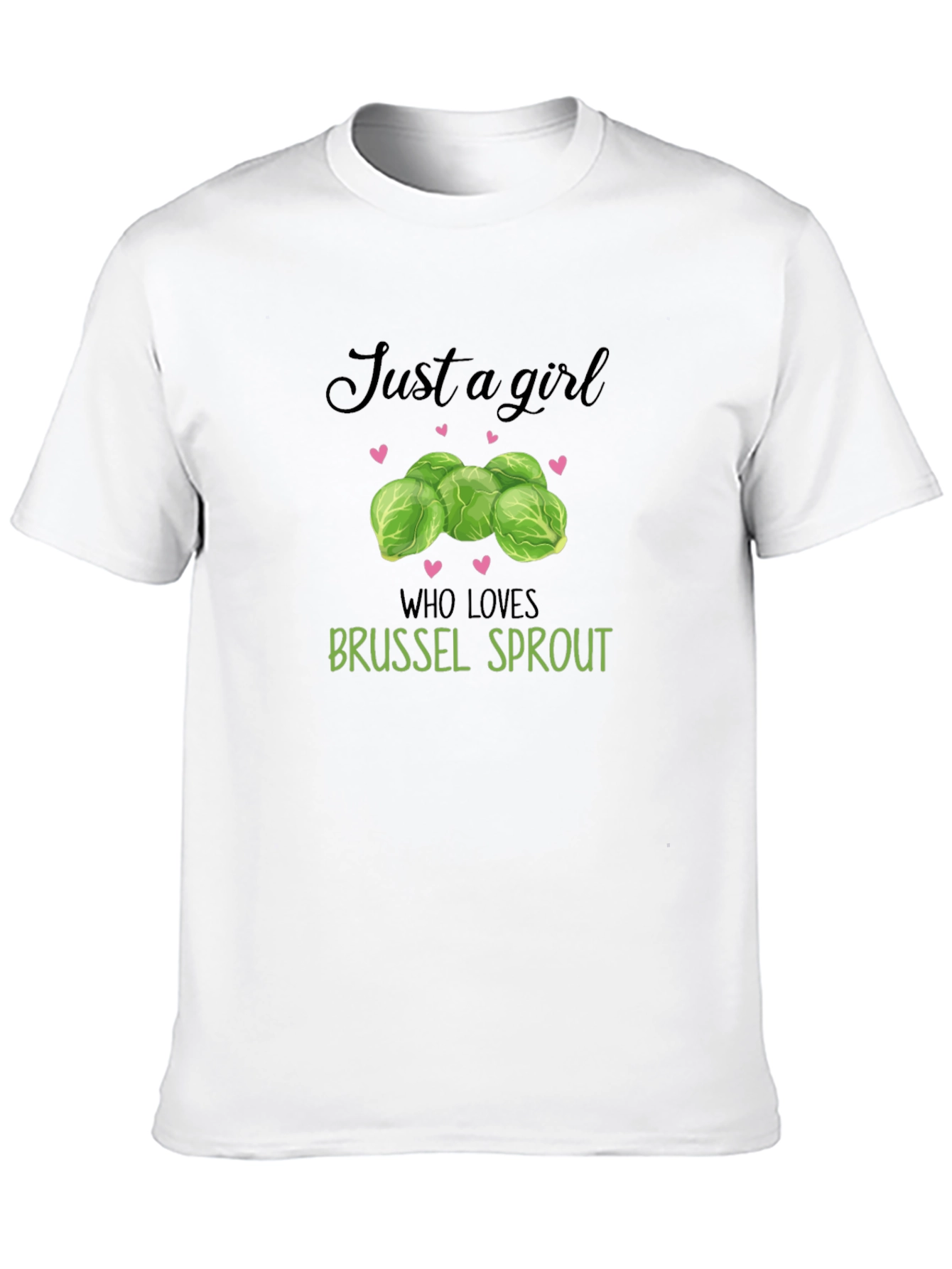 Black Just a Girl Who Loves Brussel Sprouts T-Shirt view 10