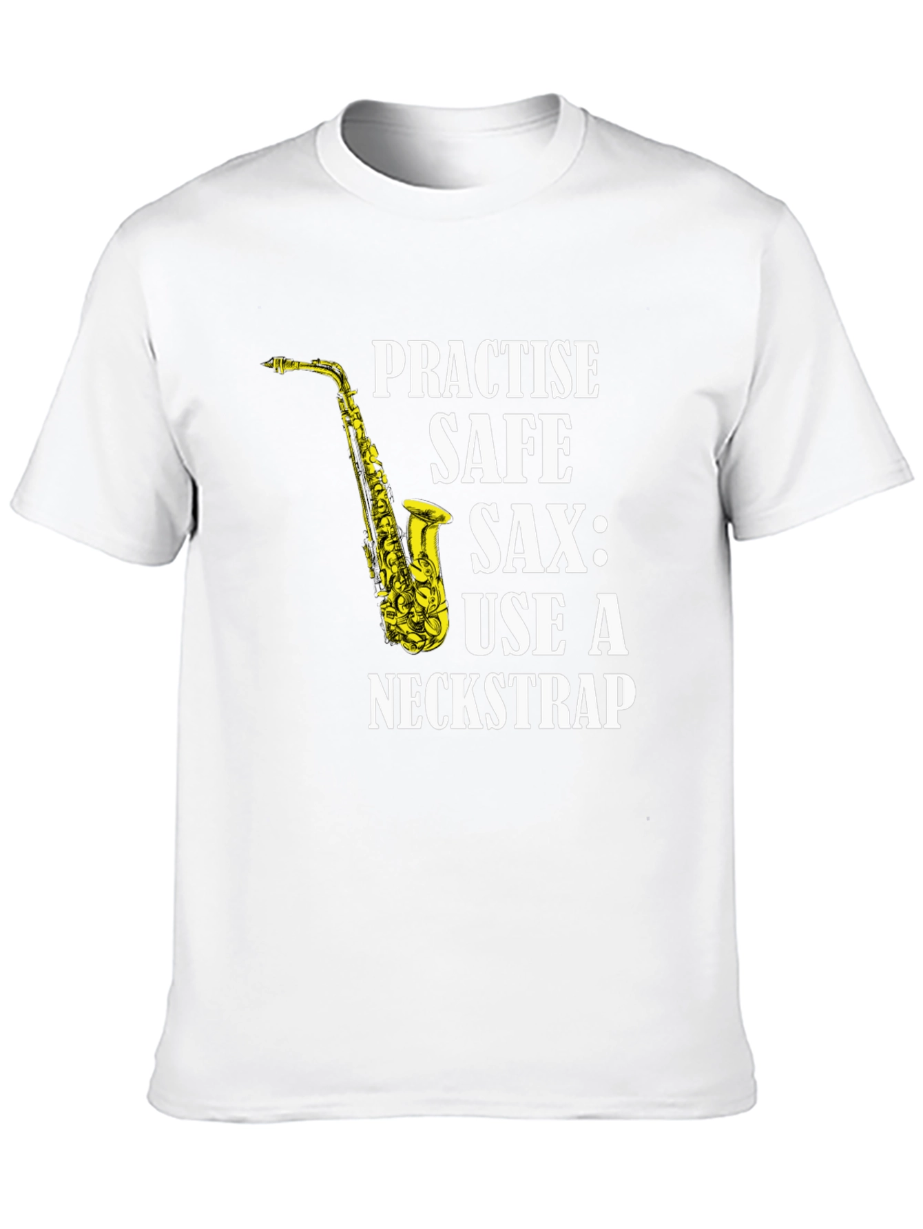 Black Practise Safe Saxophone T-Shirt - Use a Neckstrap view 10