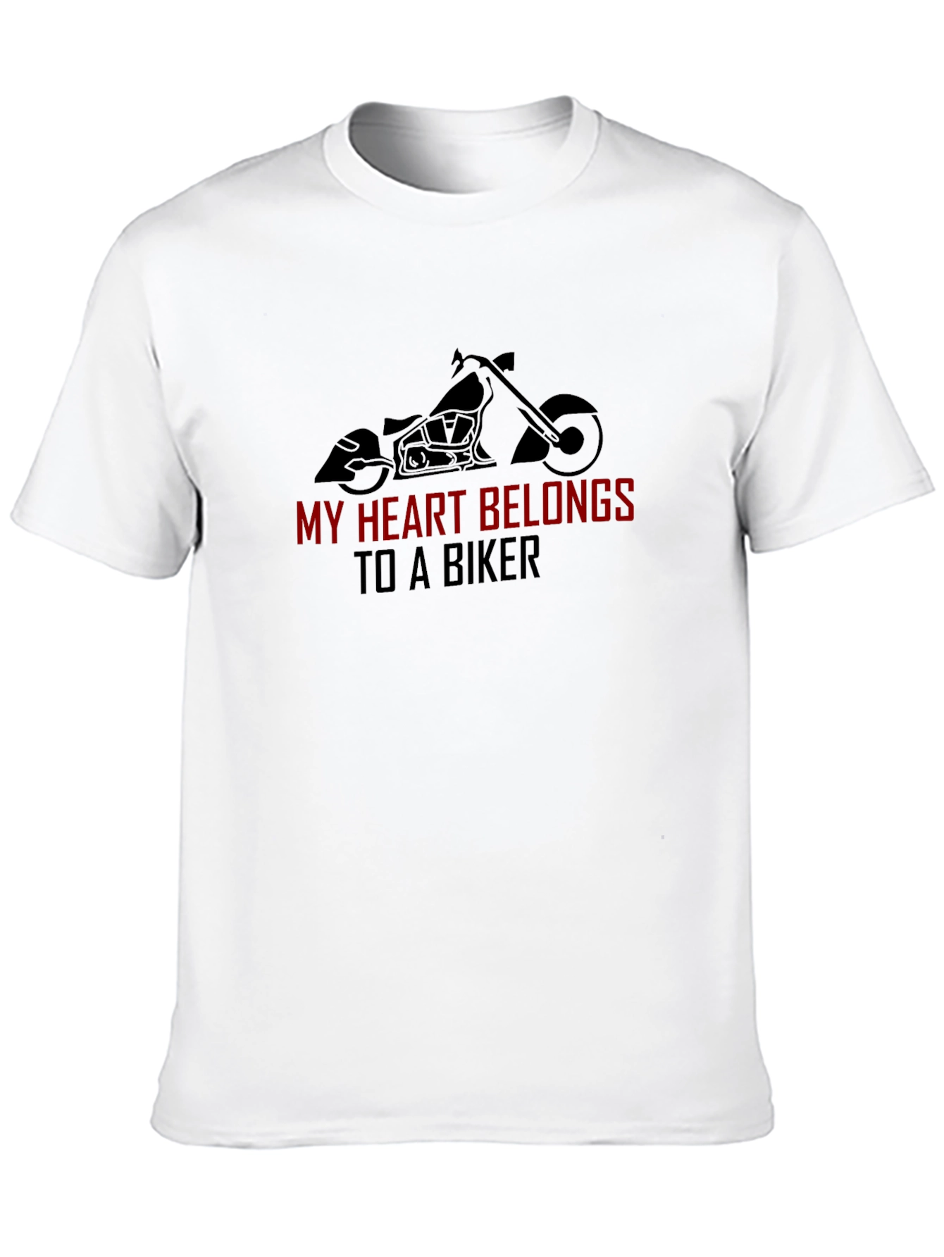 Black My Heart Belongs to a Biker Tee view 10