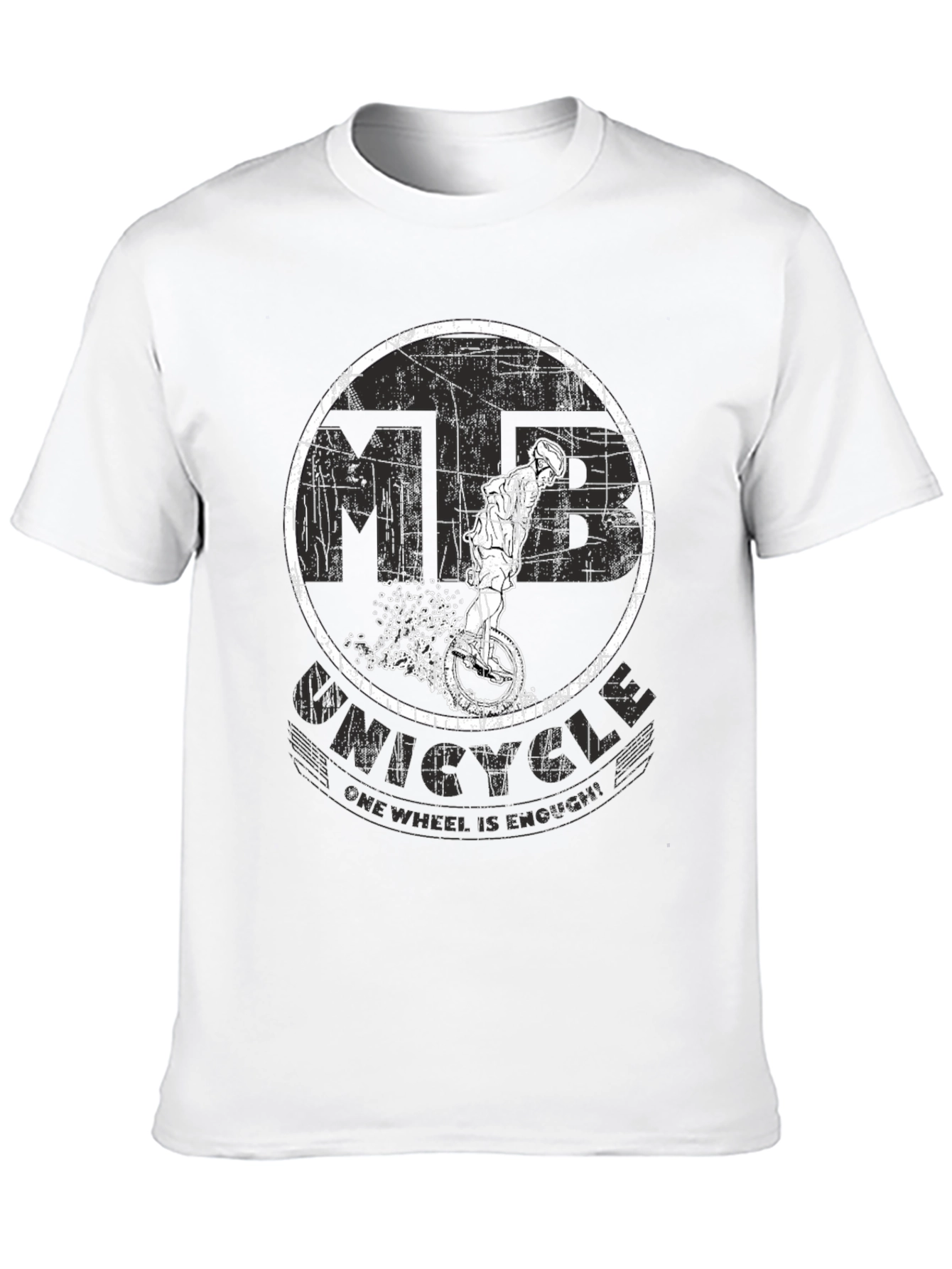 Black Unicycle T-Shirt - One Wheel Is Enough! view 10