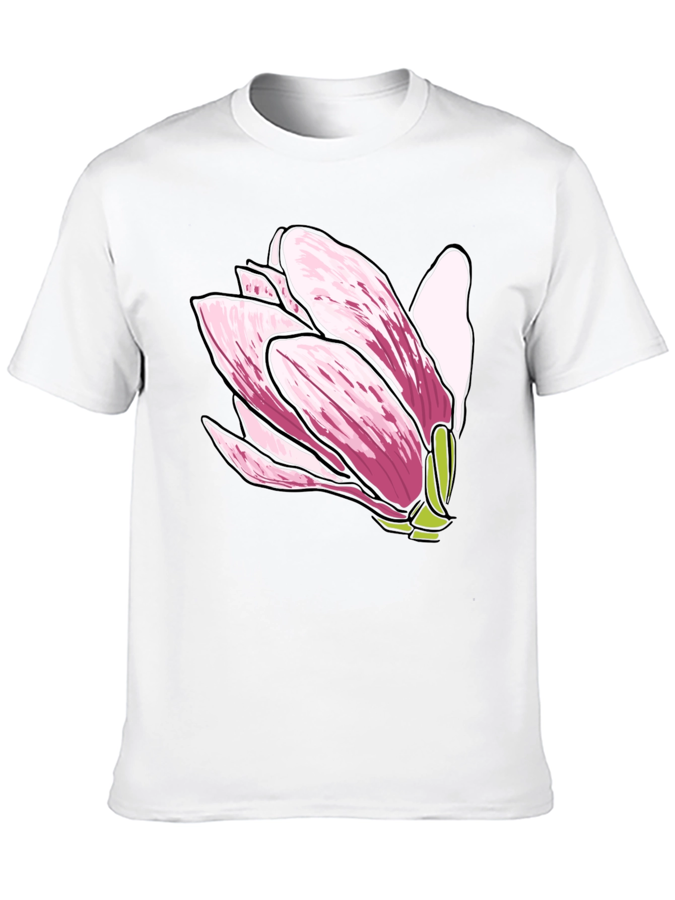 Black Magnolia Flower Graphic Tee - Soft Cotton Comfort view 10