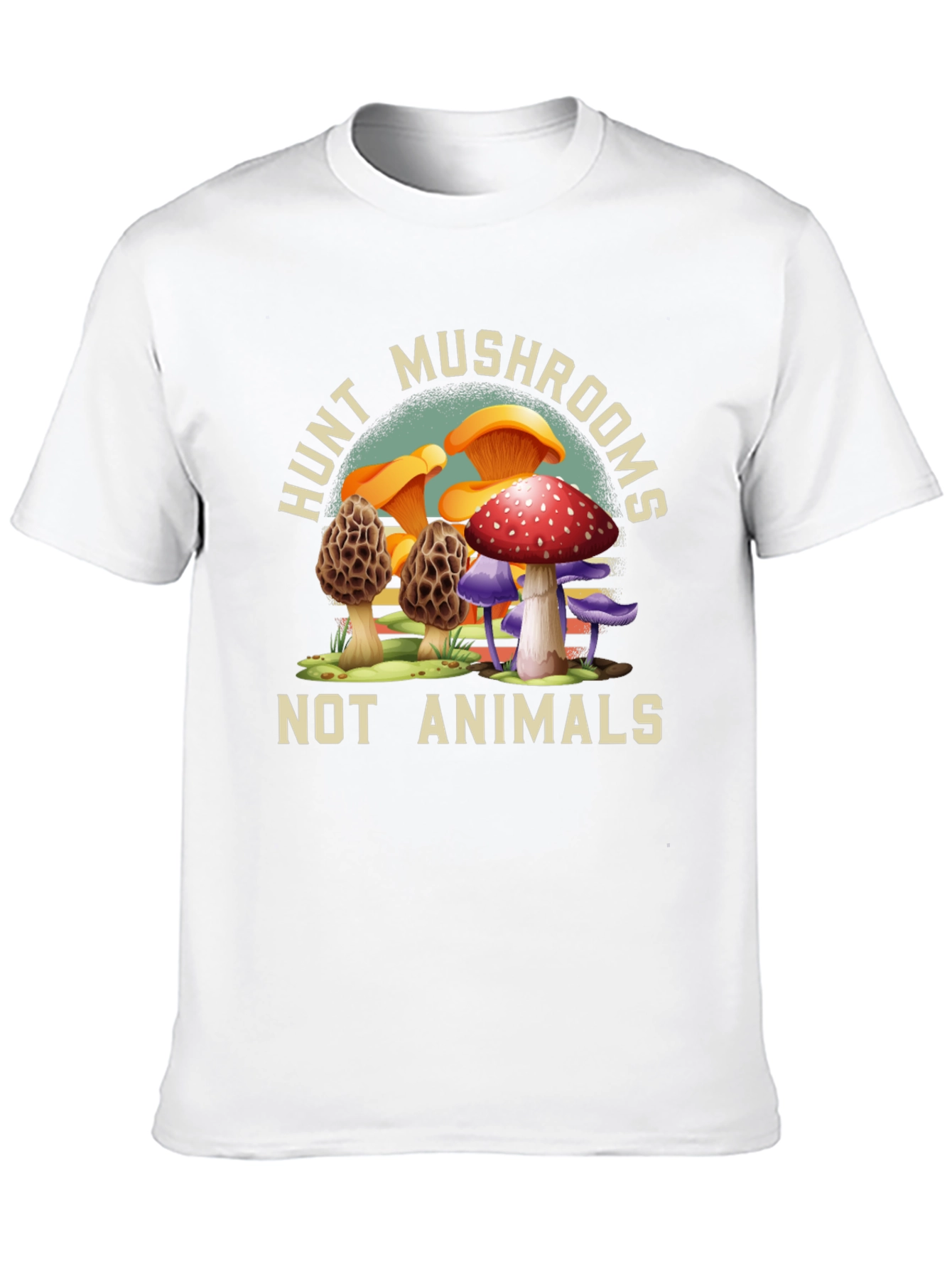 Black Hunt Mushrooms Tee - Vegan Nature Shirt view 10