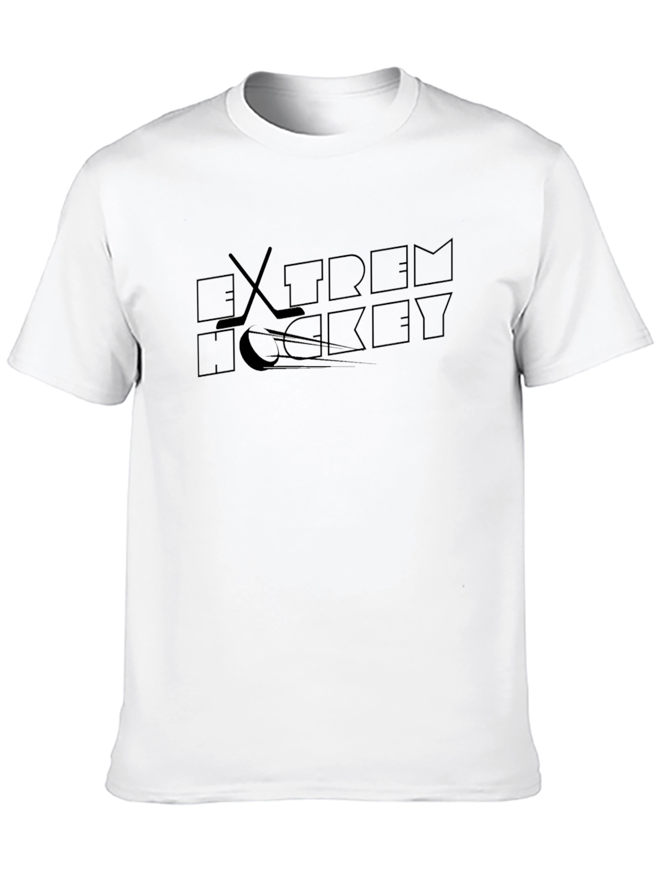 Black Extreme Hockey Graphic Tee - Black Cotton Blend view 10