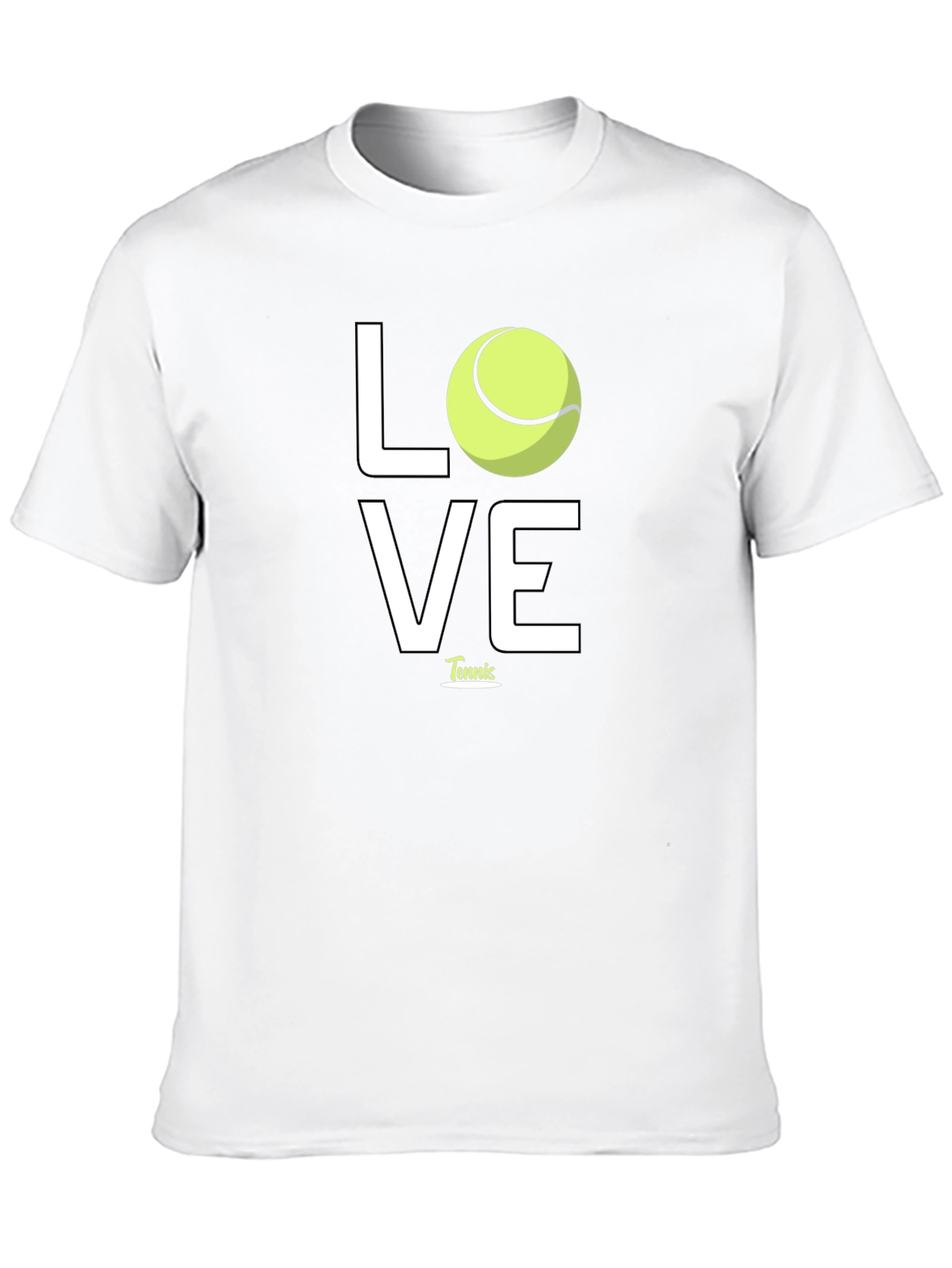 Black Tennis Love Graphic Tee - Black Cotton T-Shirt view 10