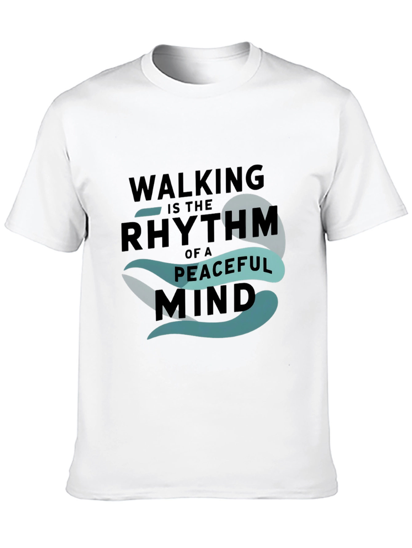 Black Peaceful Mind Walking T-Shirt: Black Graphic Tee view 10