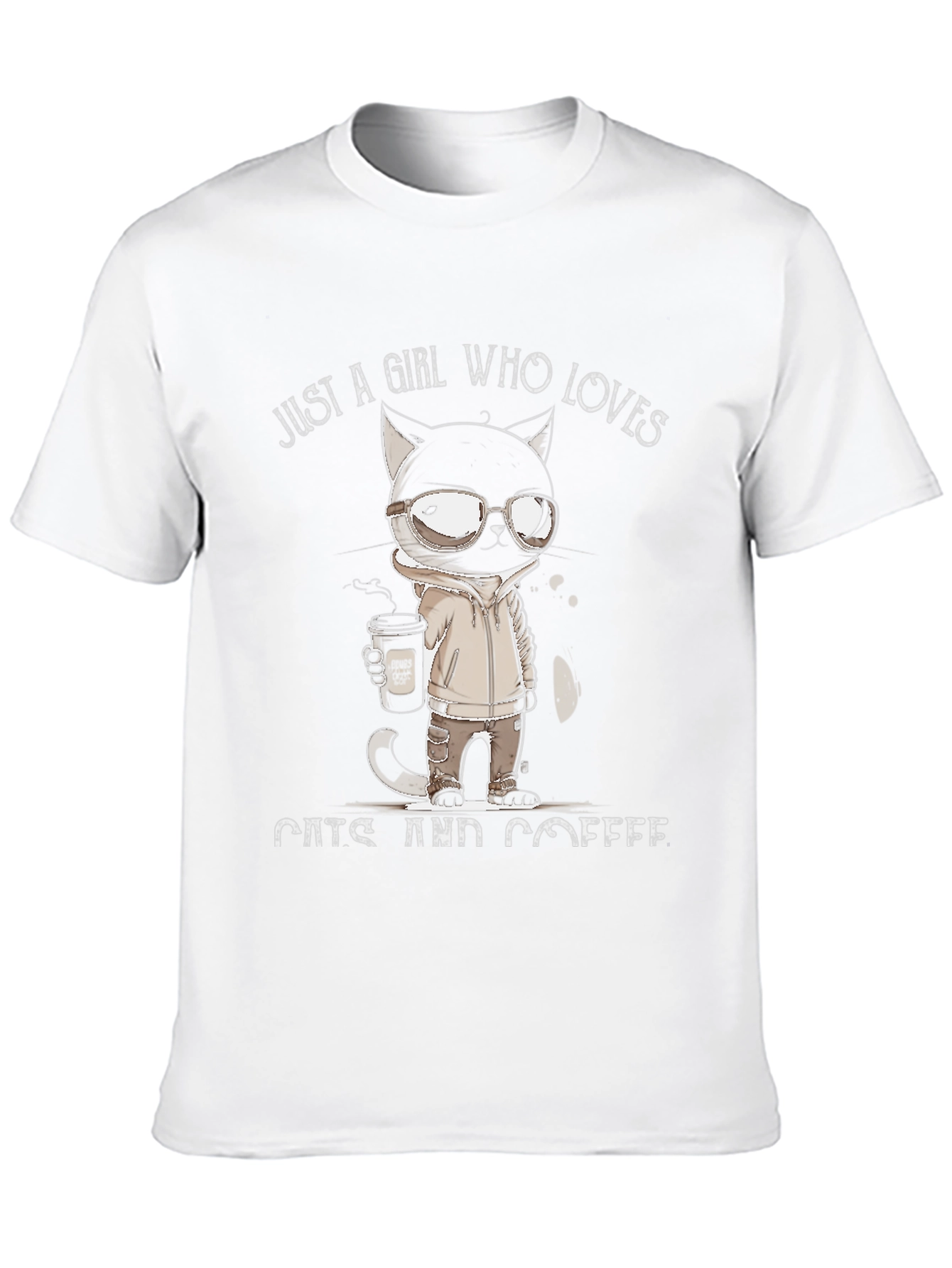 Black Girl Who Loves Cats and Coffee T-Shirt view 10