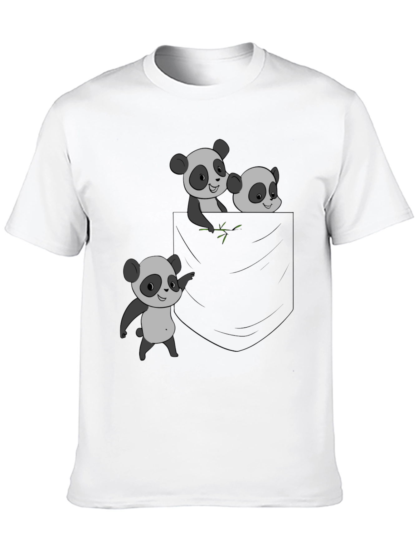 Black Panda Pocket Graphic Tee - Casual & Cute! view 10