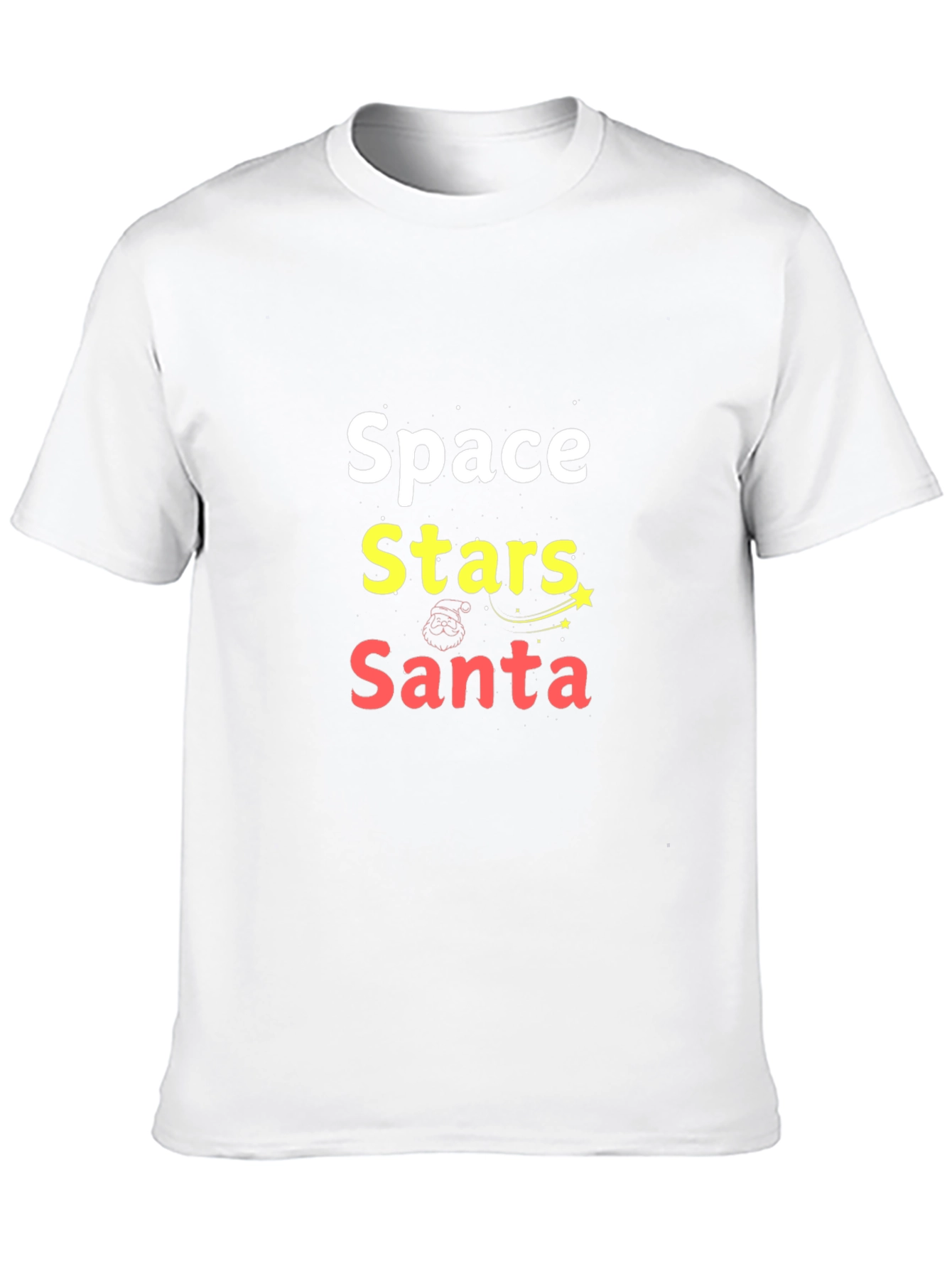 Black Space Stars Santa Graphic Tee - Holiday Fun view 10
