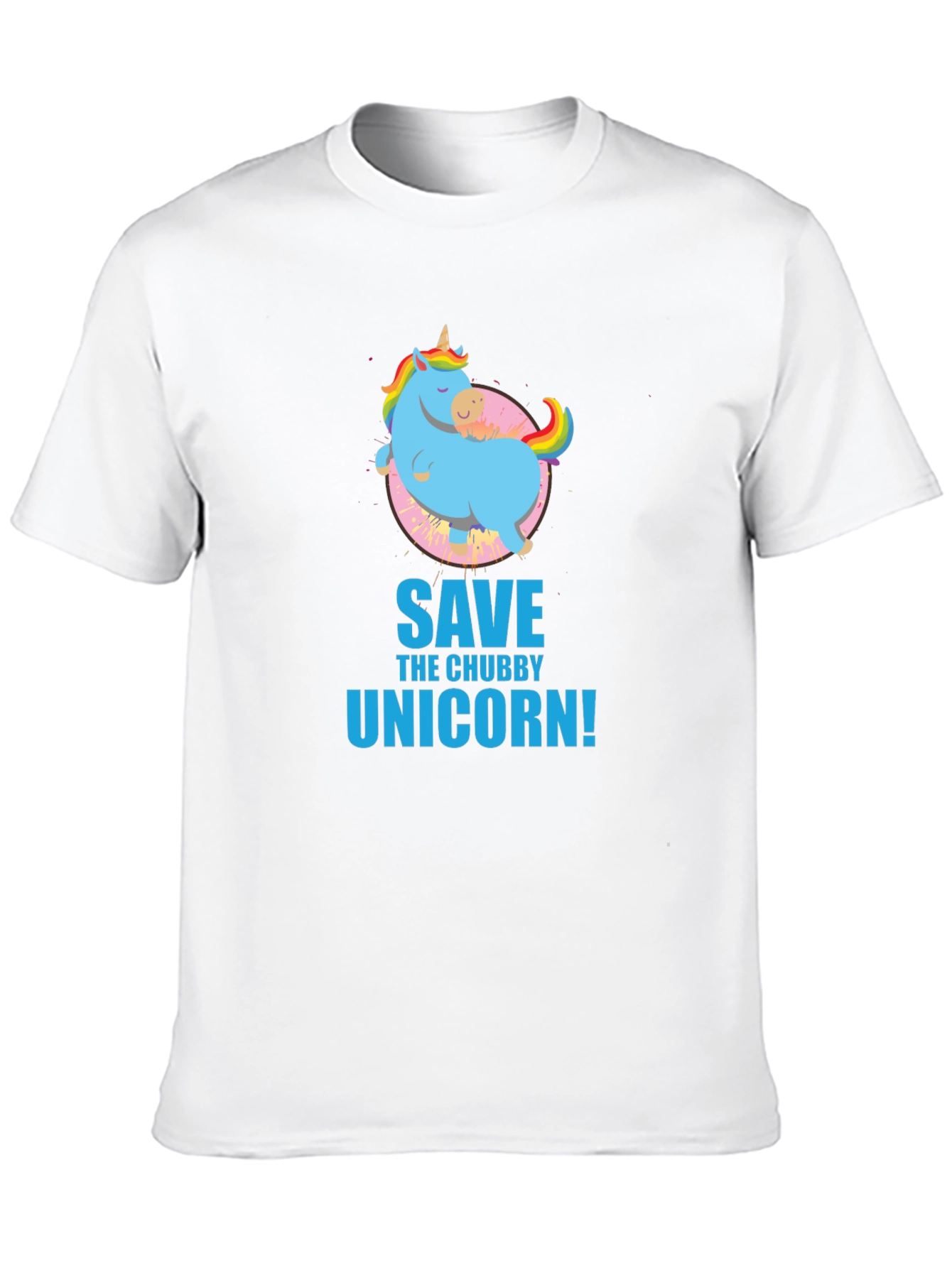 Black Save the Chubby Unicorn Black T-Shirt view 10
