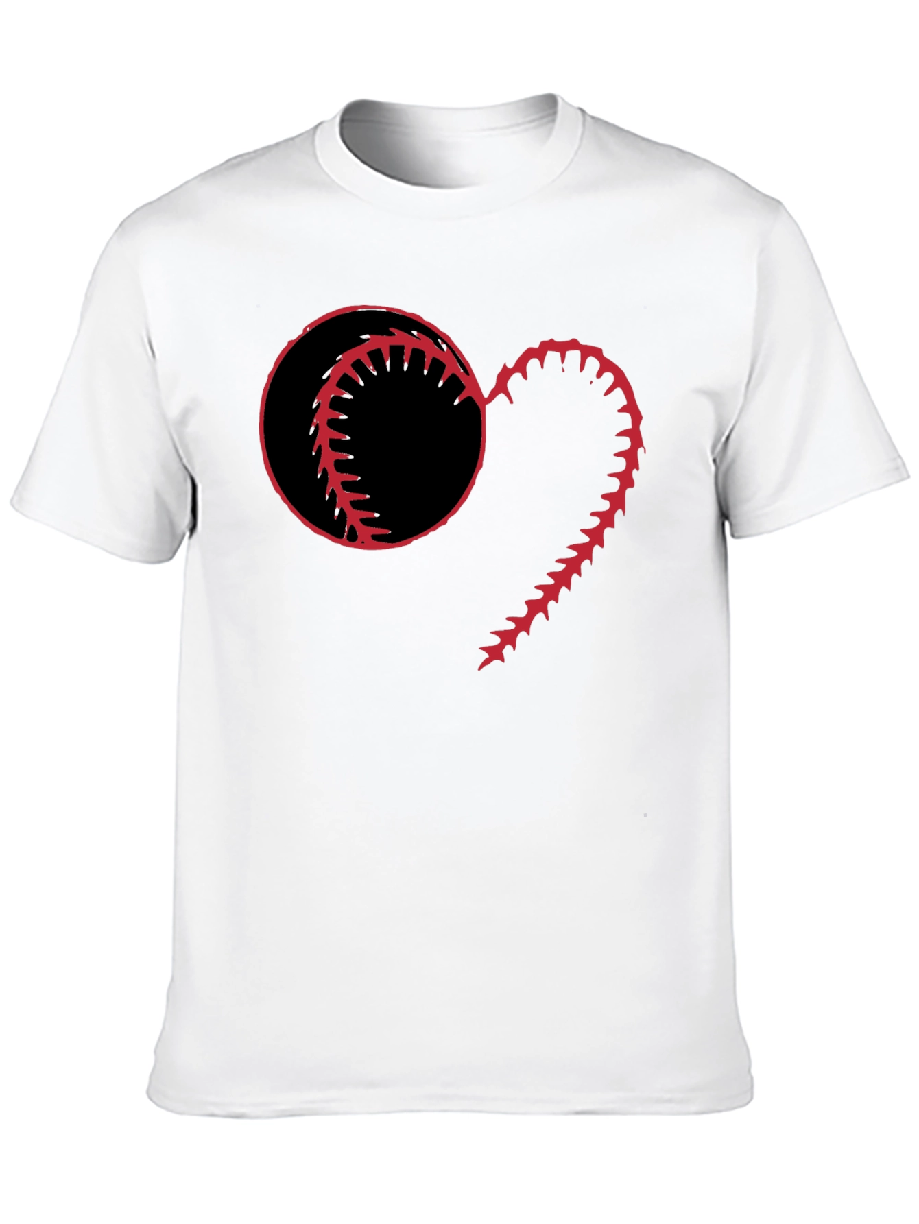 Black Baseball Heart Graphic T-Shirt view 10