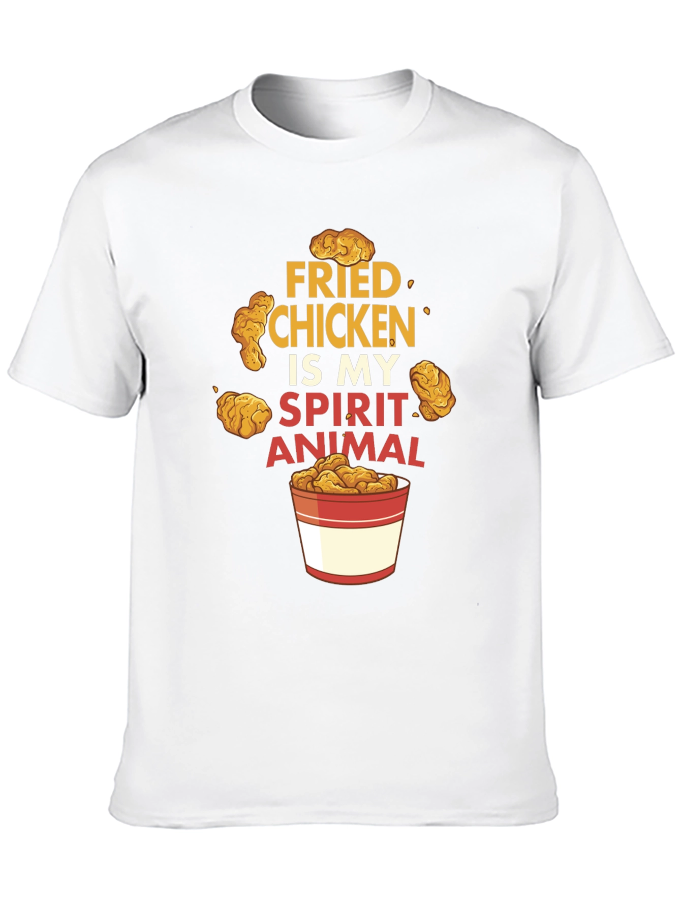 Black Fried Chicken Spirit Animal Black Graphic T-Shirt view 10