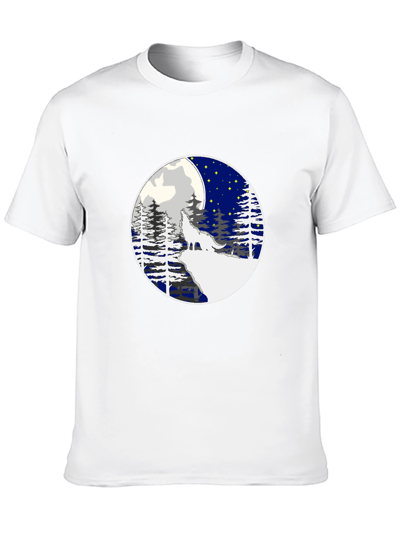 Black Wolf Howling Moon Graphic Tee - Stylish Black T-Shirt view 10