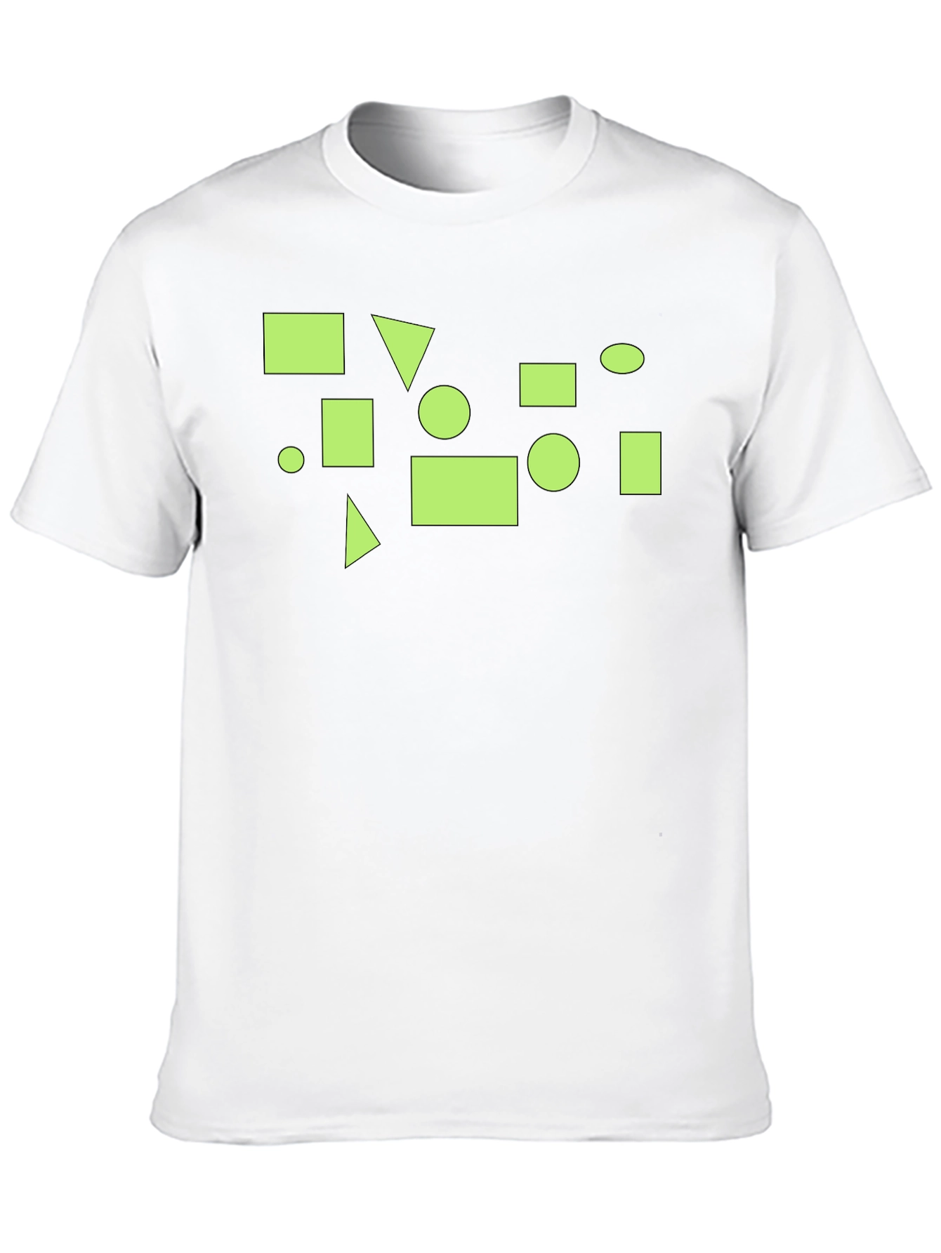 Black Geometric Pattern Black T-Shirt view 10