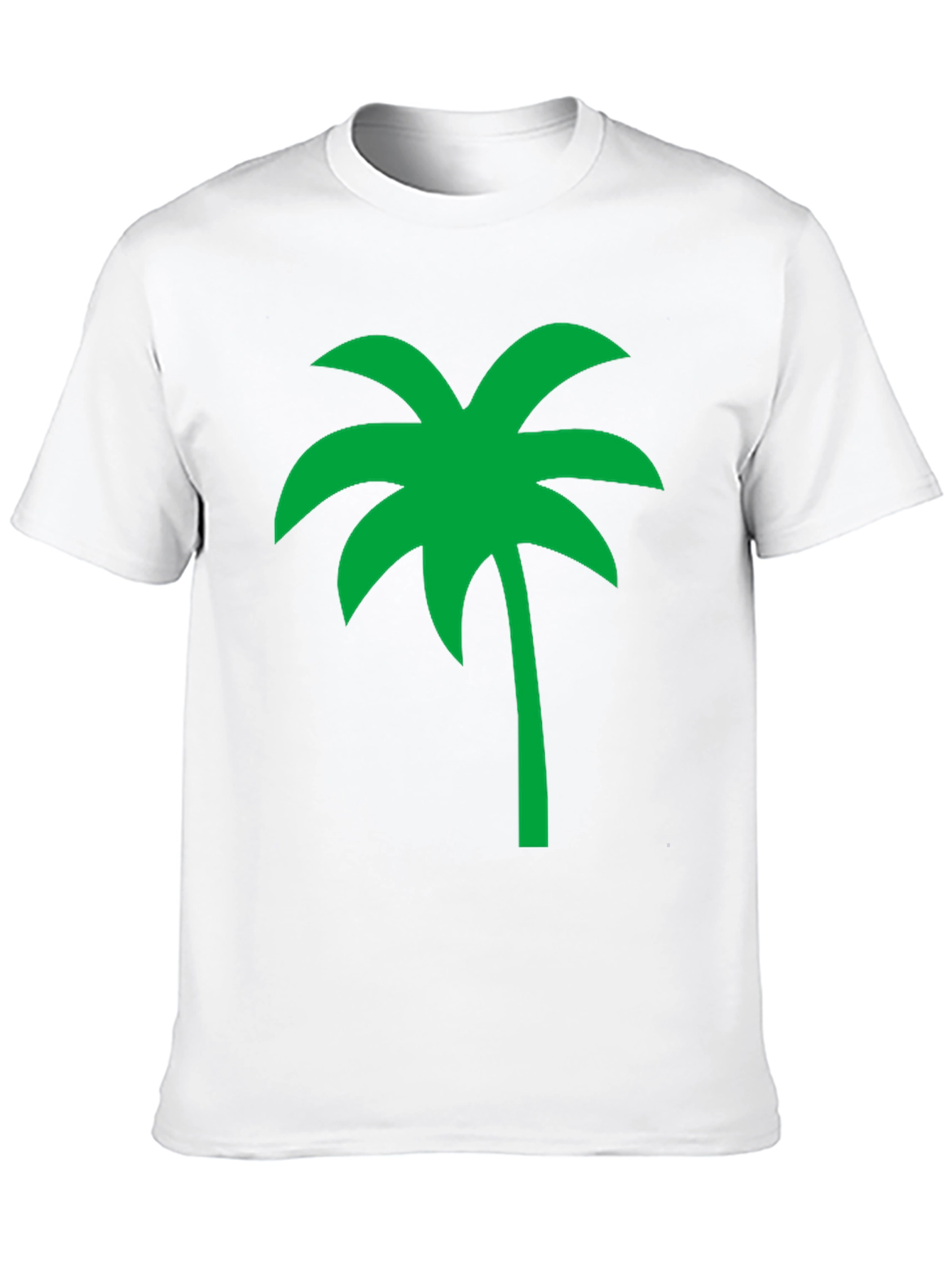 Black Tropical Palm Tree Graphic Tee - Black Cotton Casual Shirt view 10