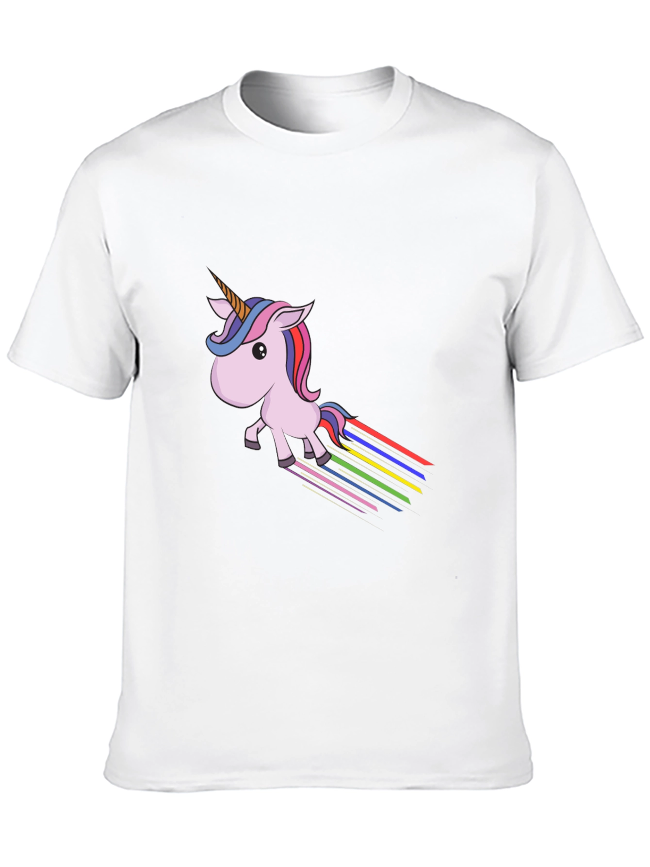 Black Rainbow Unicorn Graphic Tee - Black Cotton Blend view 10