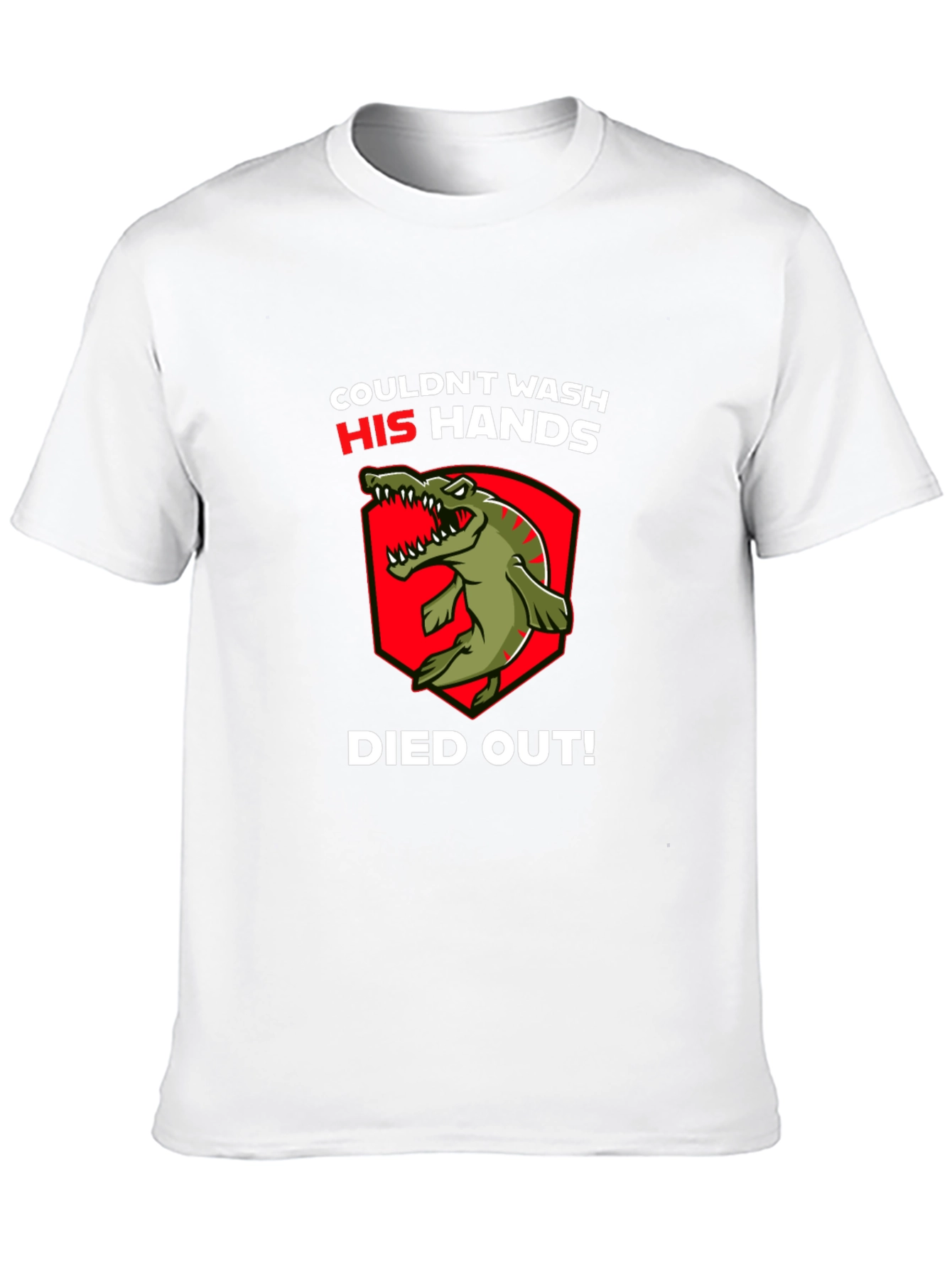 Black Couldn't Wash His Hands T-Shirt - Dinosaur Funny view 10