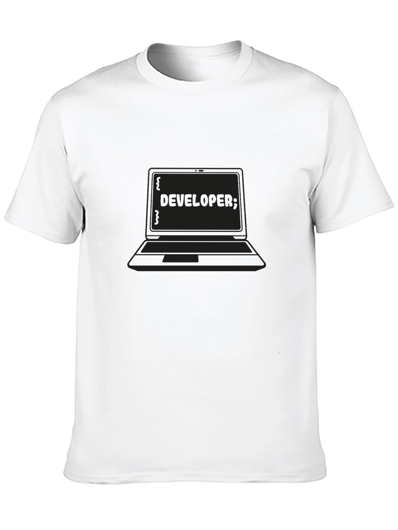 Black Developer Laptop Black T-Shirt view 10