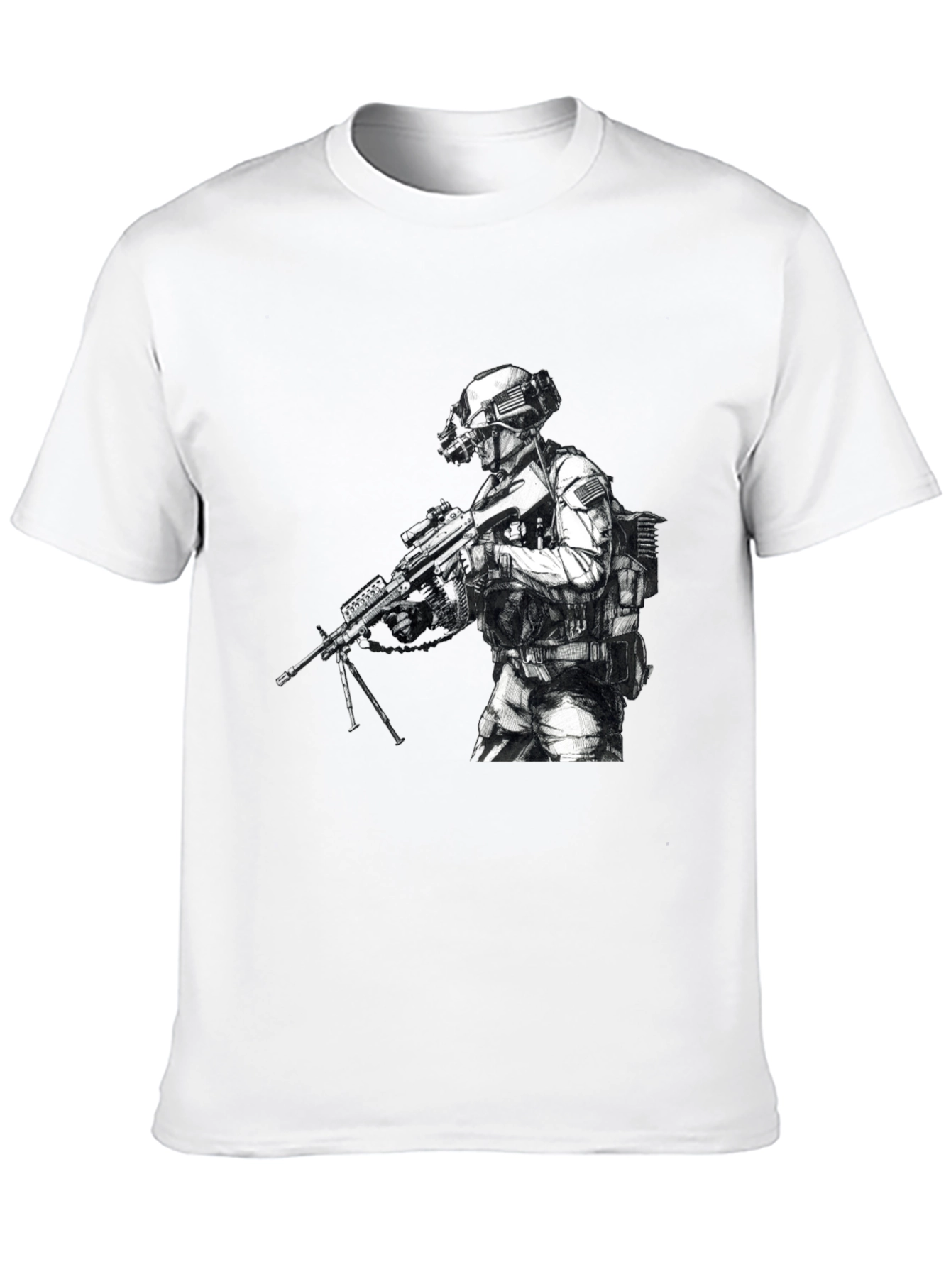Black Tactical Soldier Graphic T-Shirt - Black view 10
