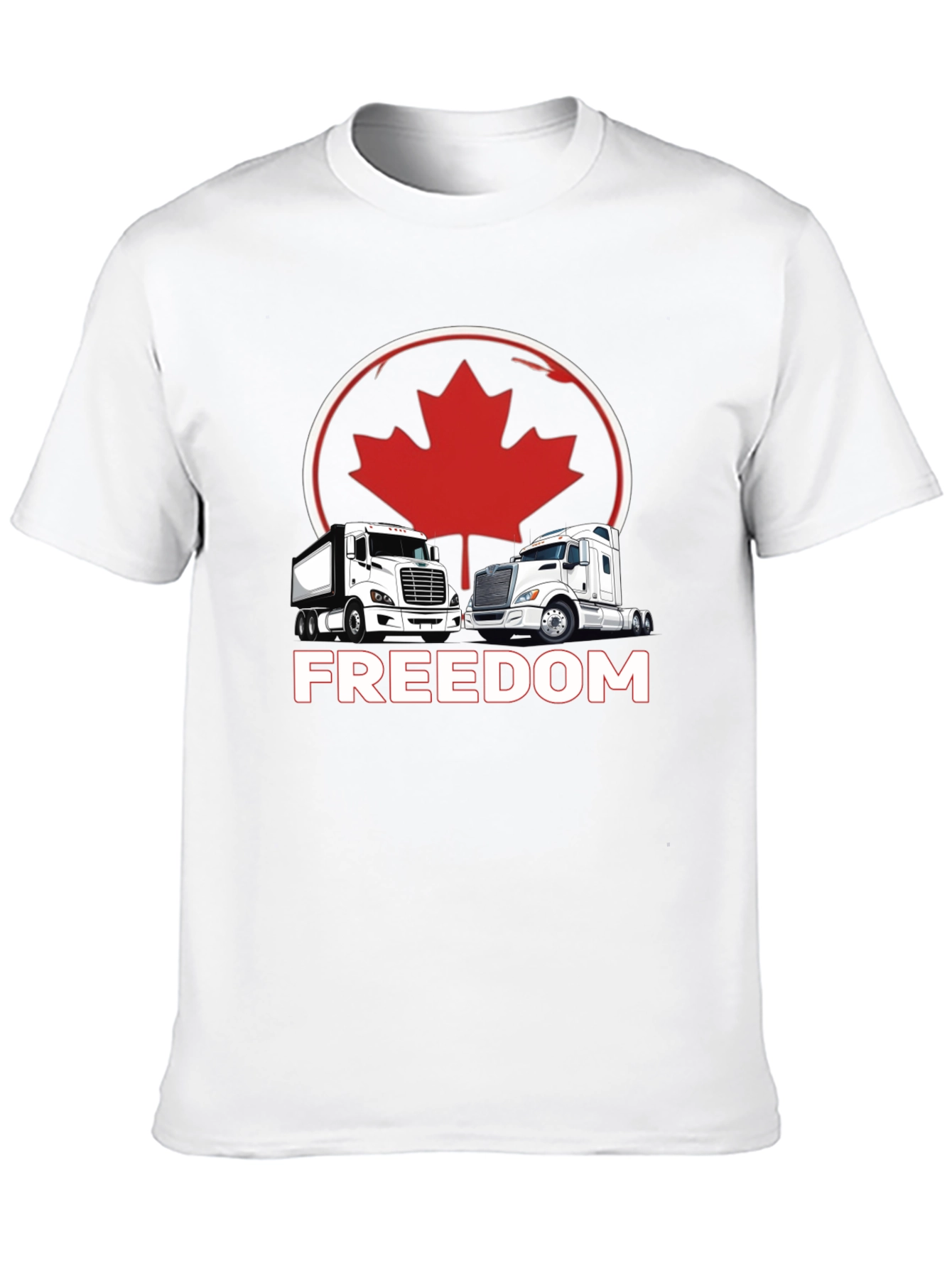 Black Freedom Trucker T-Shirt Canada Maple Leaf view 10