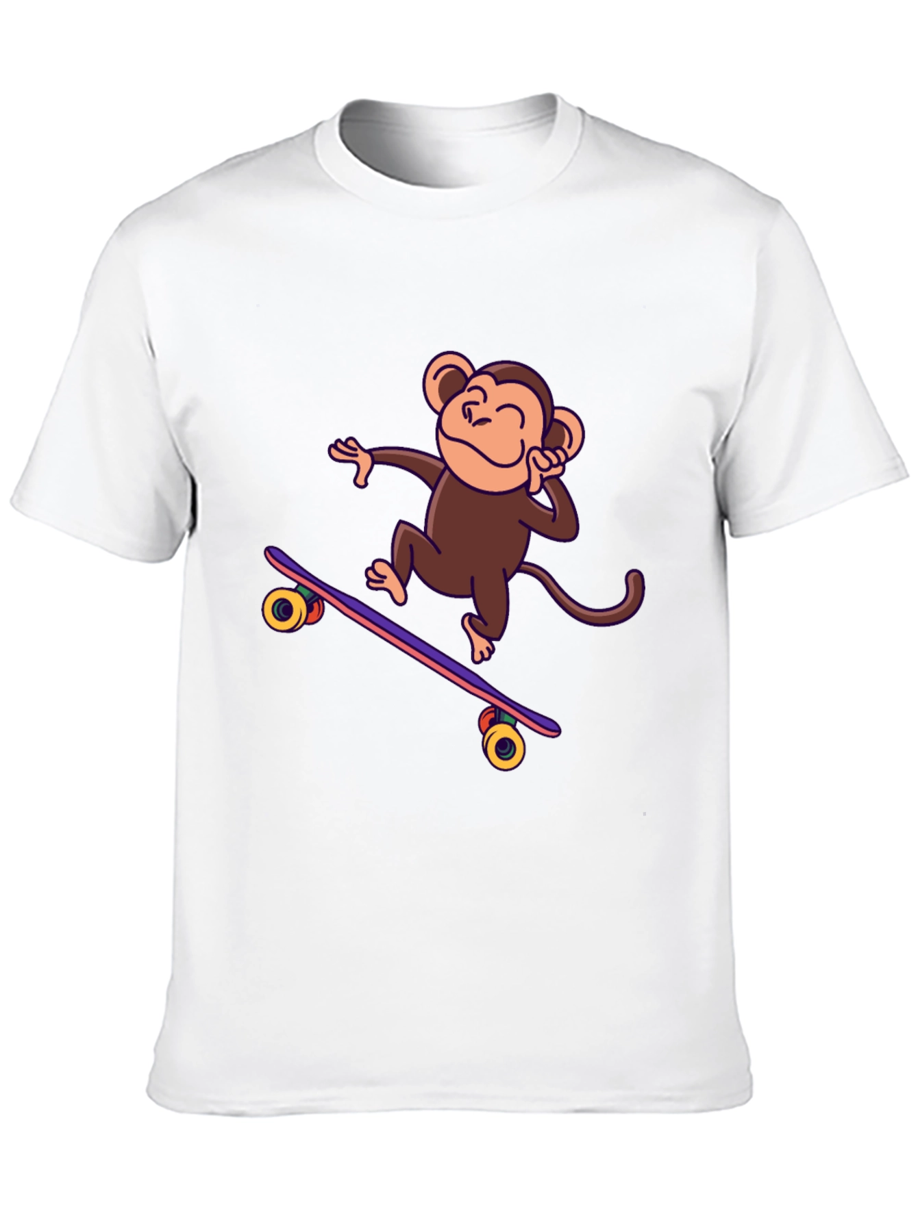 Black Skateboarding Monkey Graphic Tee - Fun & Stylish! view 10