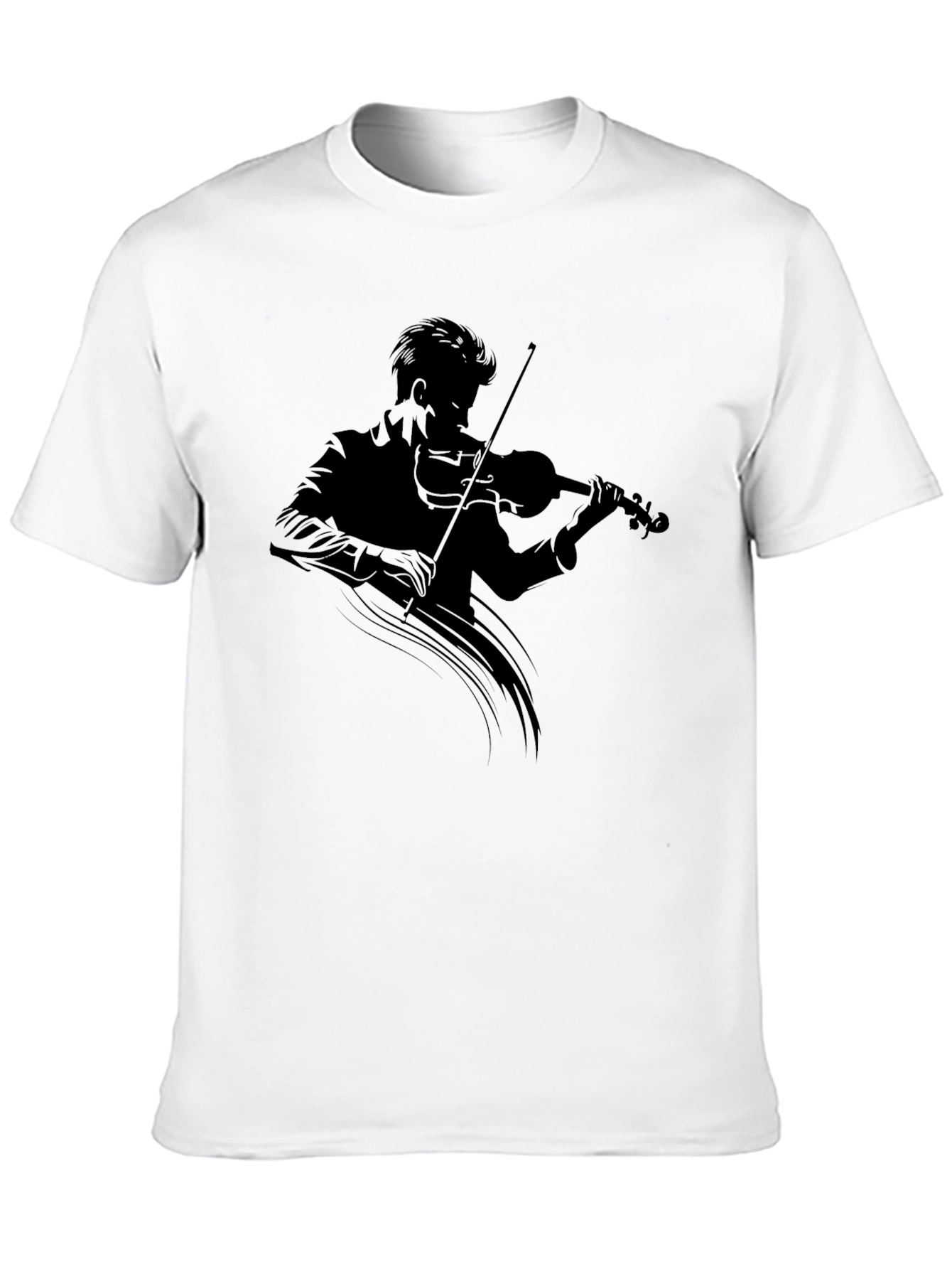 Black Musician Silhouette T-Shirt - Classic Black Tee view 10