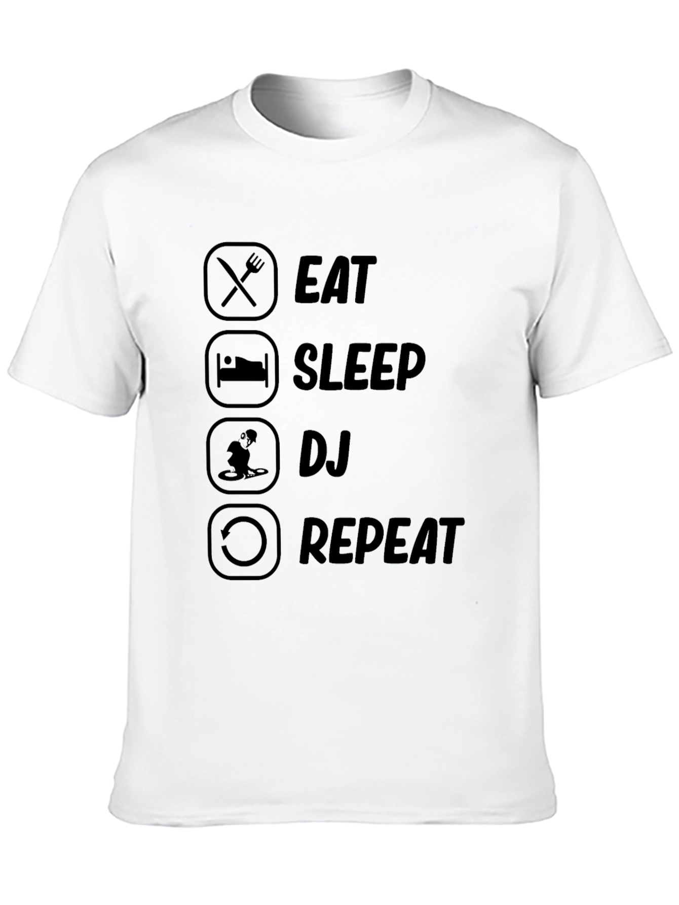 Black Eat Sleep DJ Repeat Black Graphic T-Shirt view 10