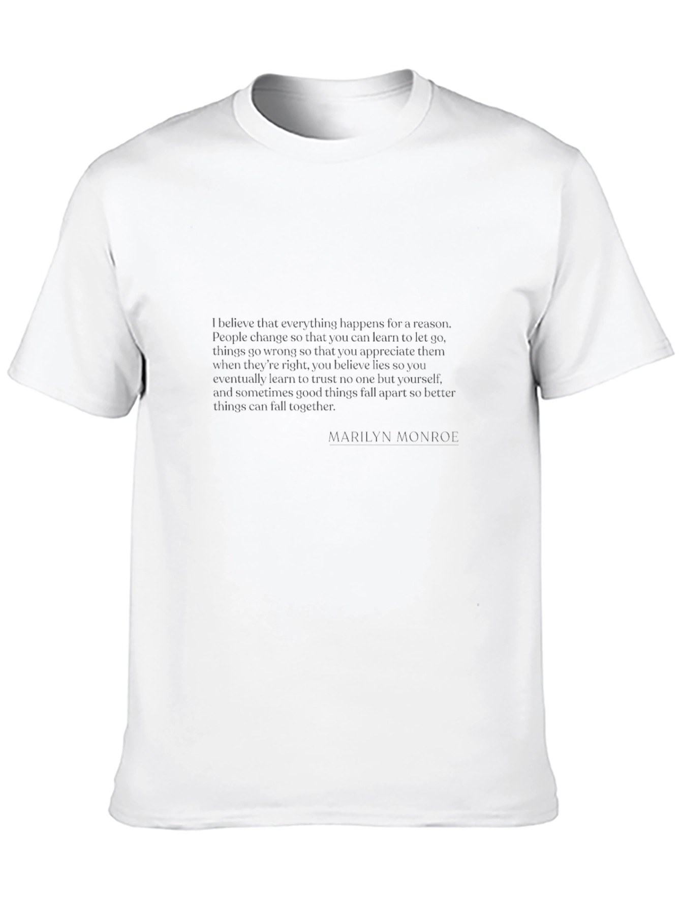 Black Marilyn Monroe Quote Black T-Shirt view 10