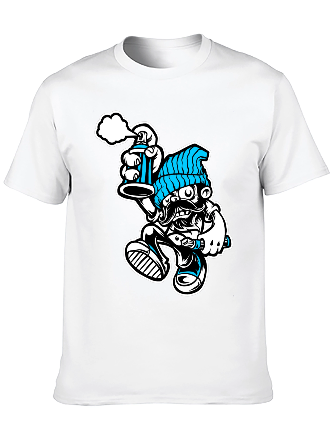 Black Cool Graphic T-Shirt: Graffiti Man view 10