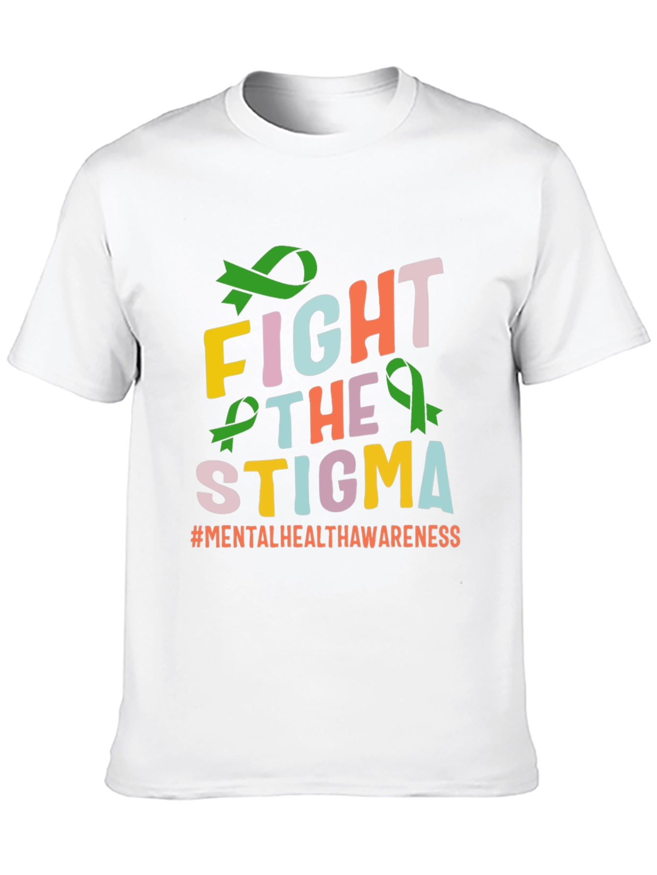 Black Fight The Stigma T-Shirt Mental Health Awareness view 10