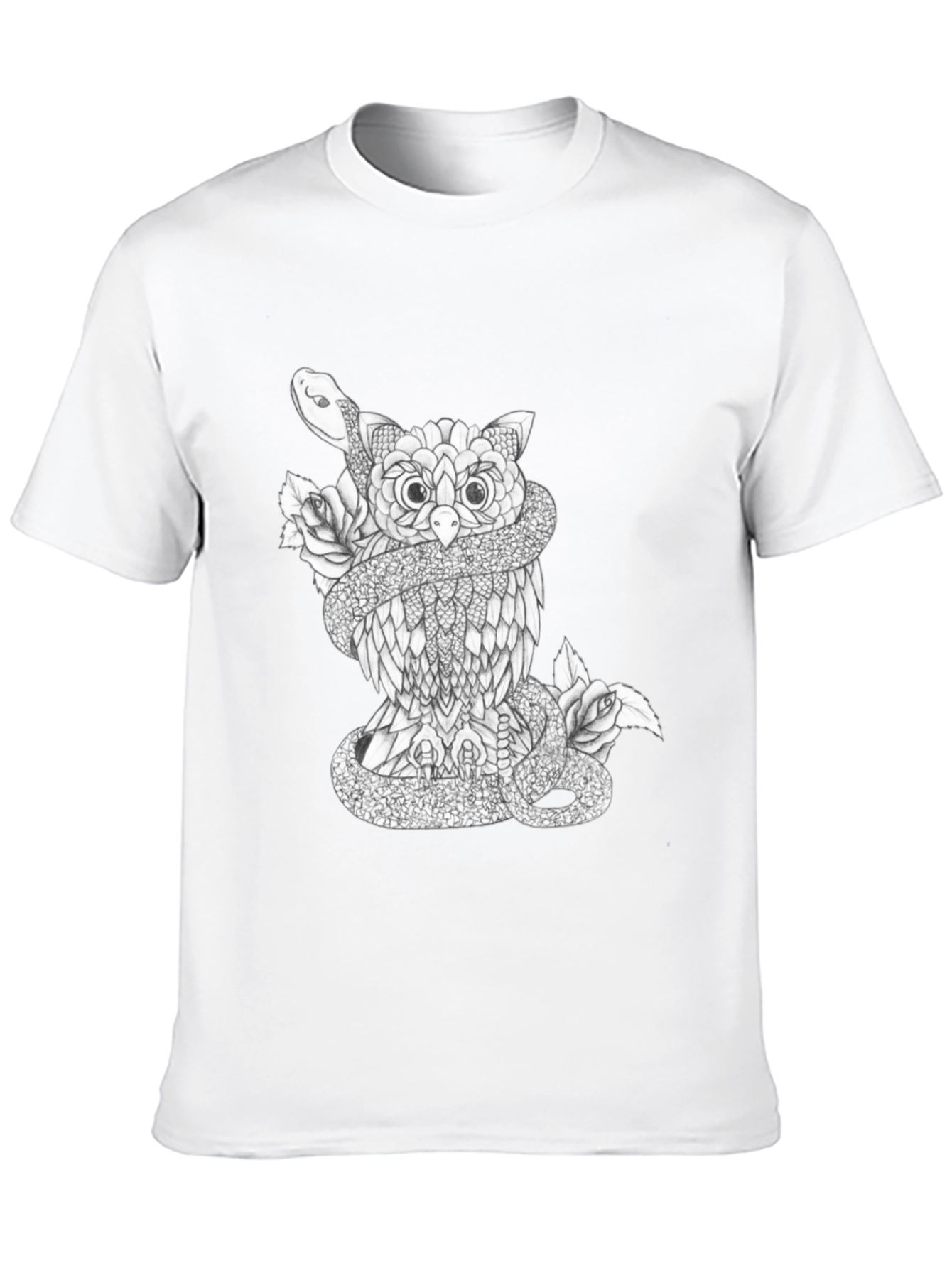 Black Owl & Snake Graphic Print Tee view 10