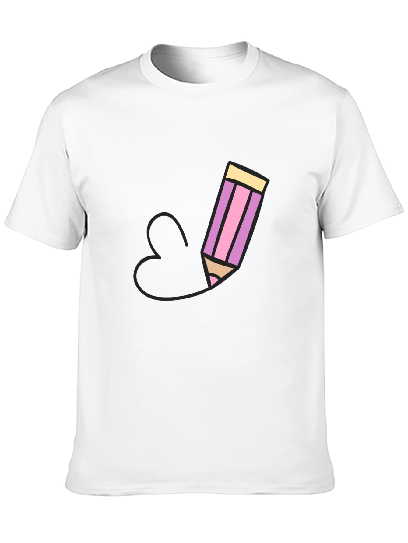 Black Pencil Heart Graphic Black T-Shirt view 10