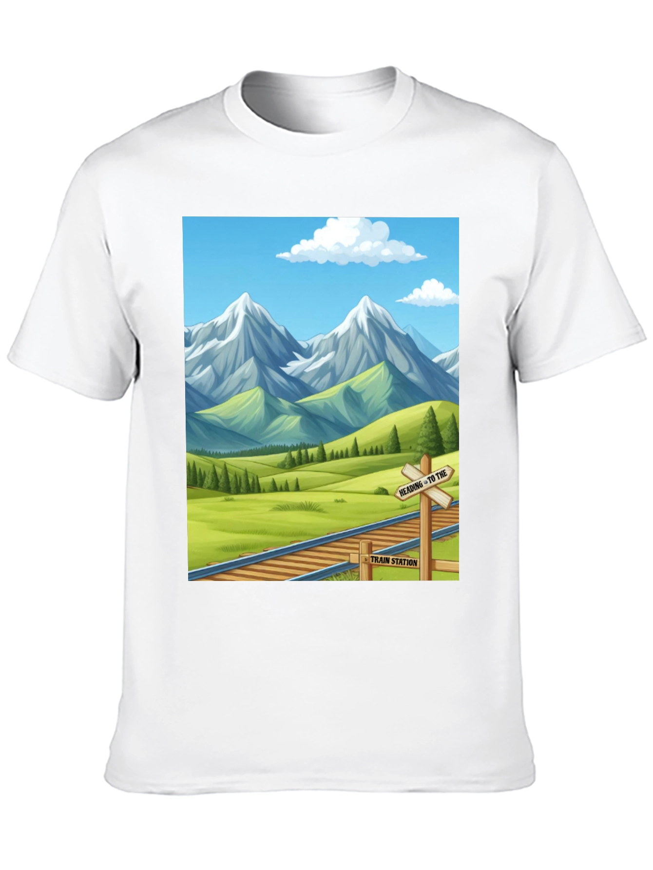 Black Scenic Mountain Train T-Shirt view 10