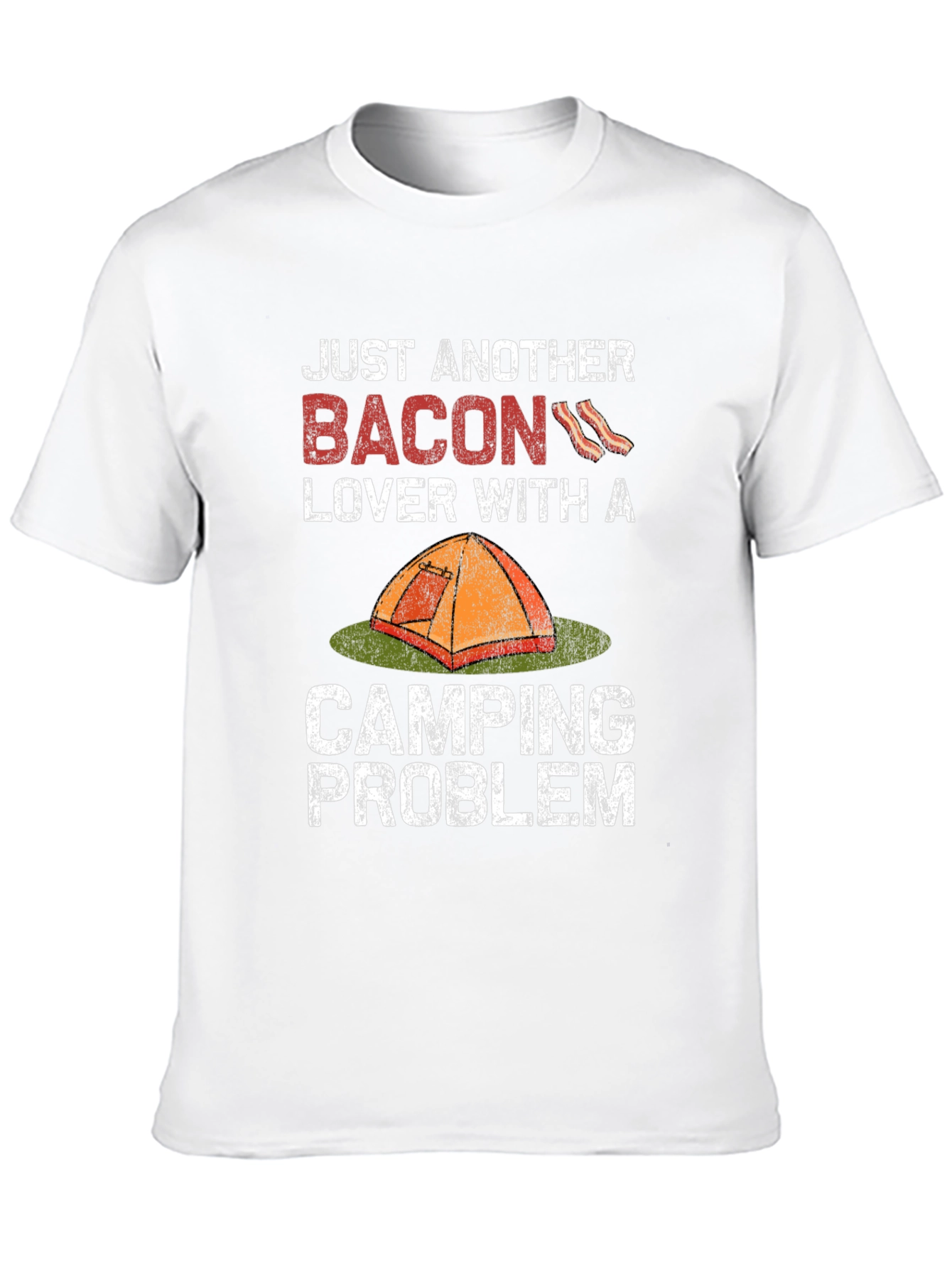 Black Bacon Lover Camping Problem T-Shirt view 10