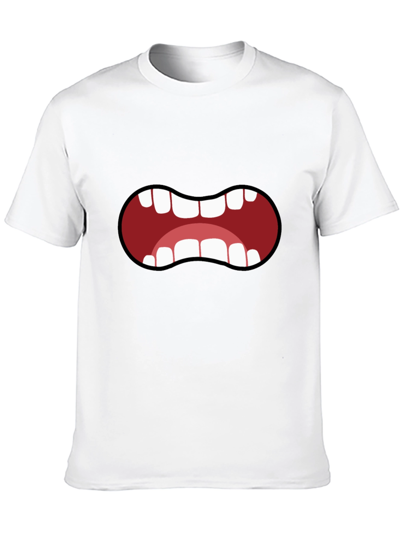 Black Cartoon Mouth T-Shirt - Funny Graphic Tee view 10