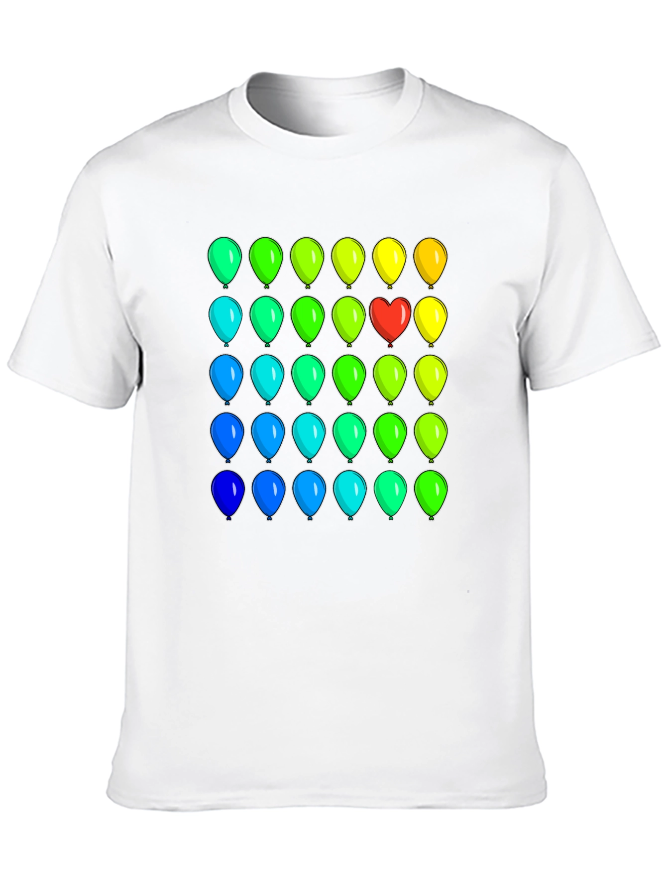 Black Rainbow Balloons Graphic T-Shirt - Novelty Design view 10