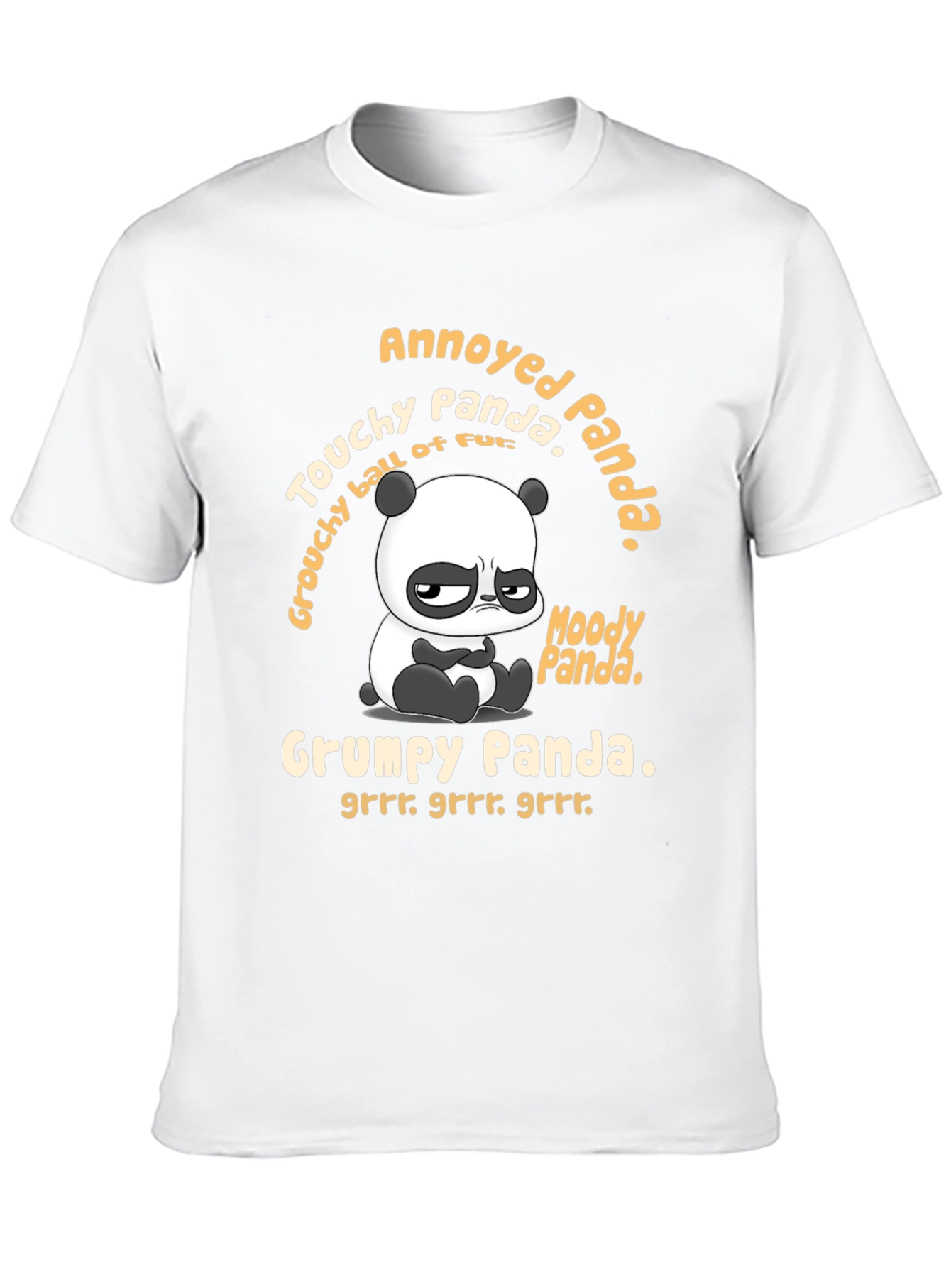 Black Grumpy Panda Graphic T-Shirt - Annoyed Panda Tee view 10