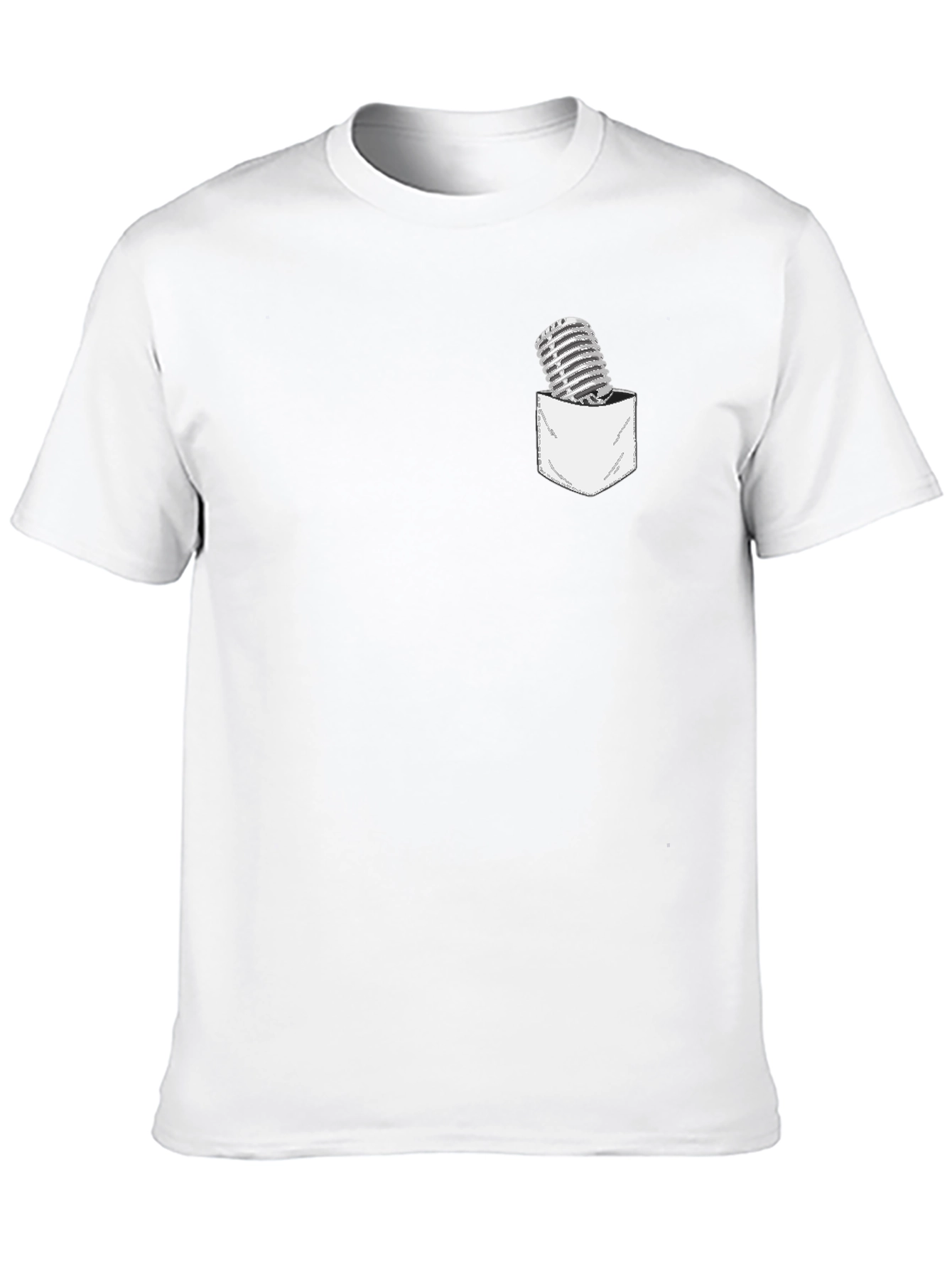 Black Retro Microphone Pocket Graphic T-Shirt view 10