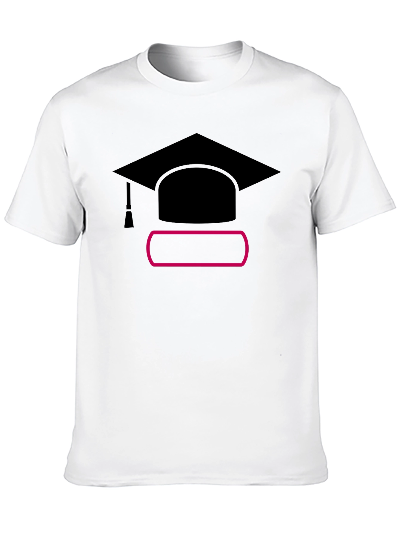 Black Graduation Cap Graphic T-Shirt - Unisex Black Tee view 10