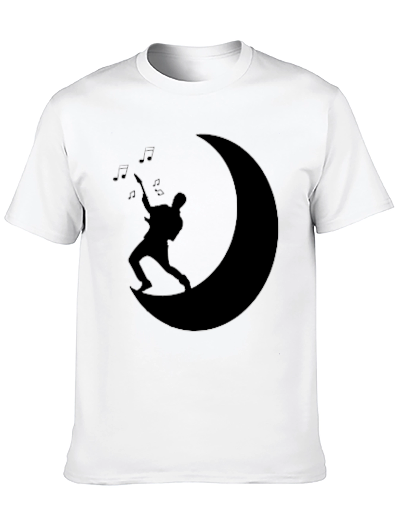 Black Moon Guitarist Black T-Shirt - Music Lover Tee view 10