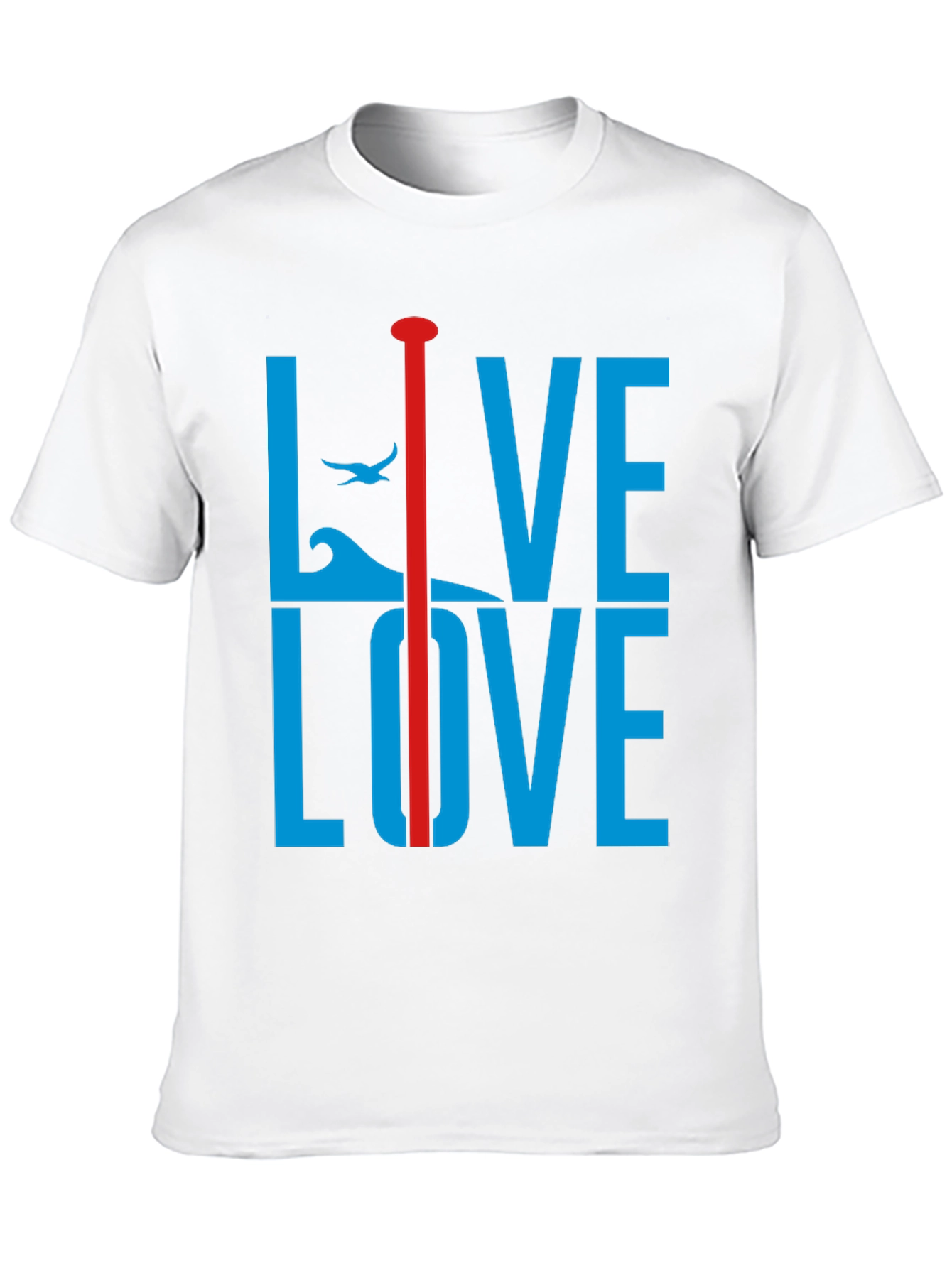 Black Live Love Graphic Tee - Blue and Red Design view 10