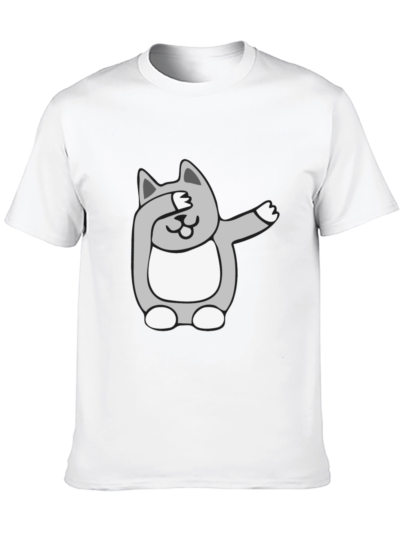 Black Dabbing Cat Graphic Tee - Funny Novelty T-Shirt view 10