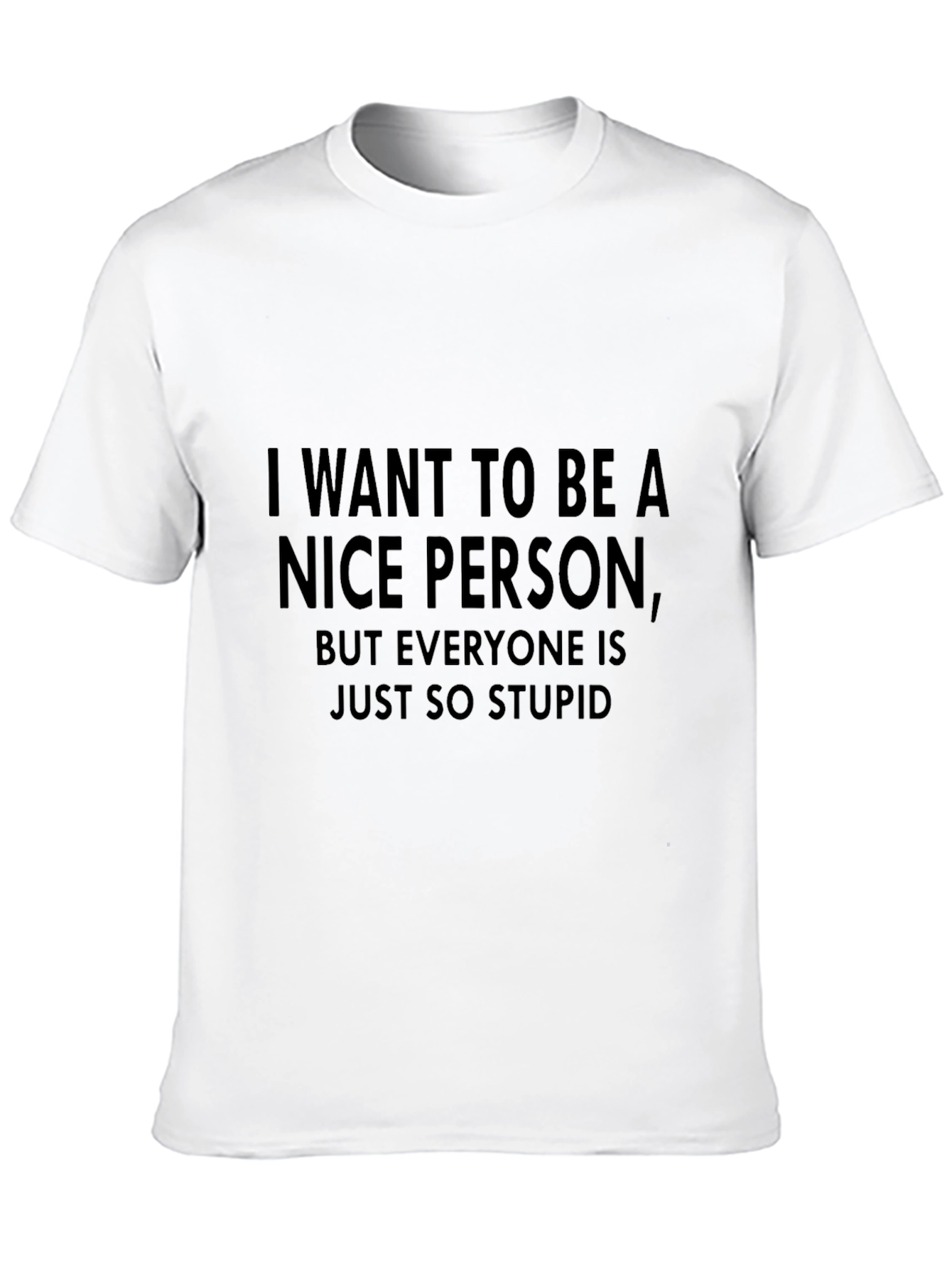 Black Funny Sarcastic Graphic Tee - Nice Person Stupid People T-Shirt view 10