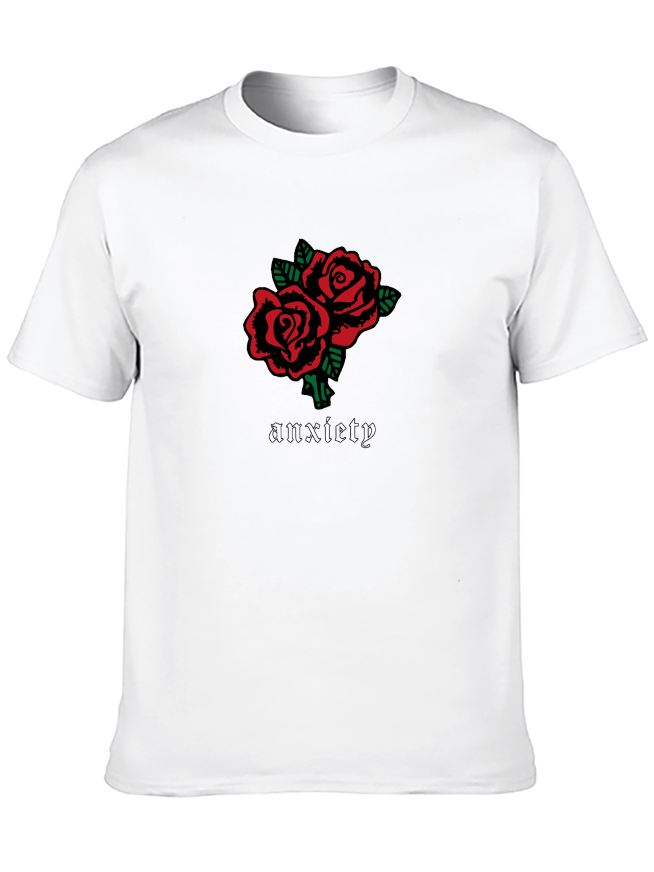 Black Anxiety Rose Graphic Black T-Shirt view 10