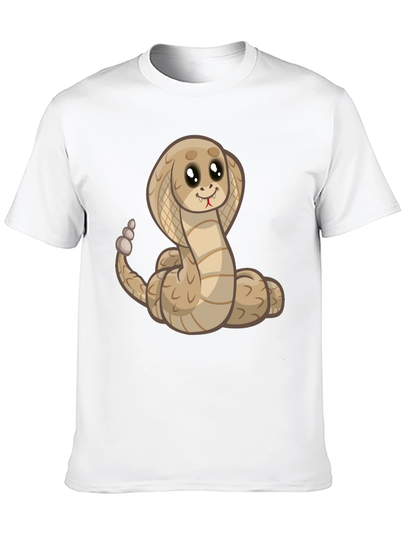 Black Cute Cartoon Cobra Snake Black T-Shirt view 10