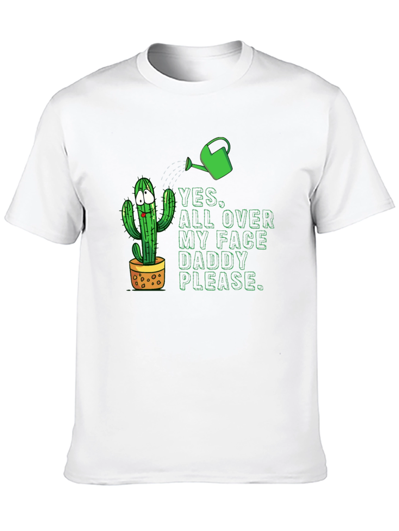 Black Funny Cactus T-Shirt: Yes All Over My Face view 10