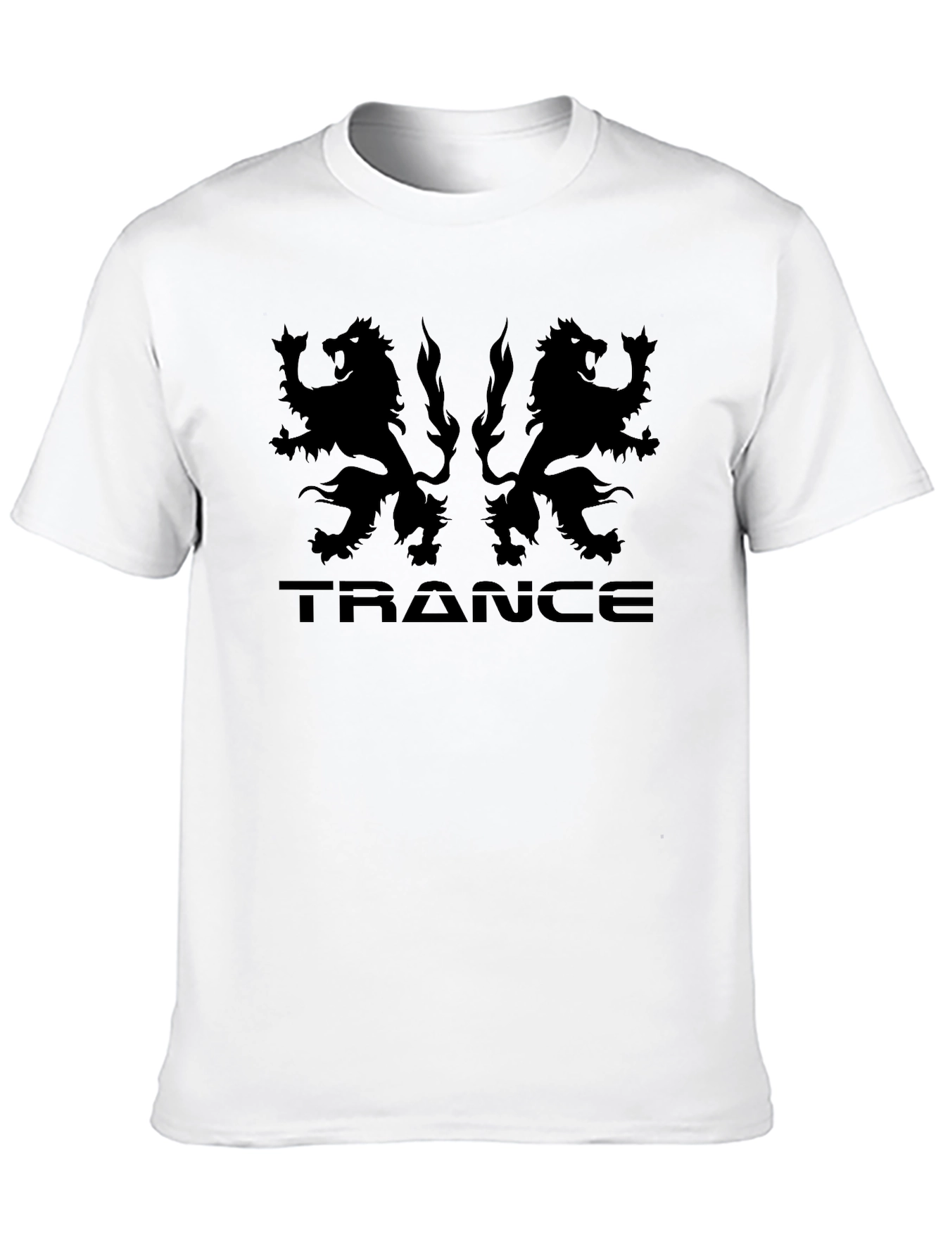 Black Trance Lion Graphic Black T-Shirt view 10