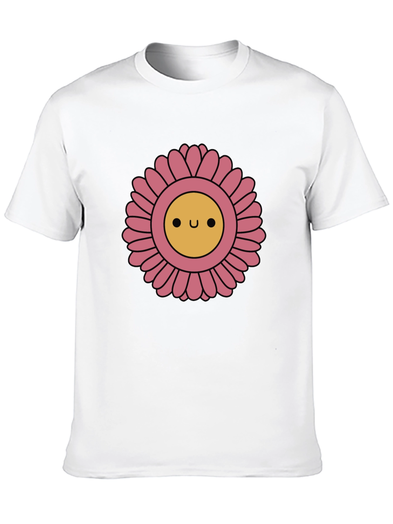 Black Cute Smiling Flower Graphic T-Shirt view 10