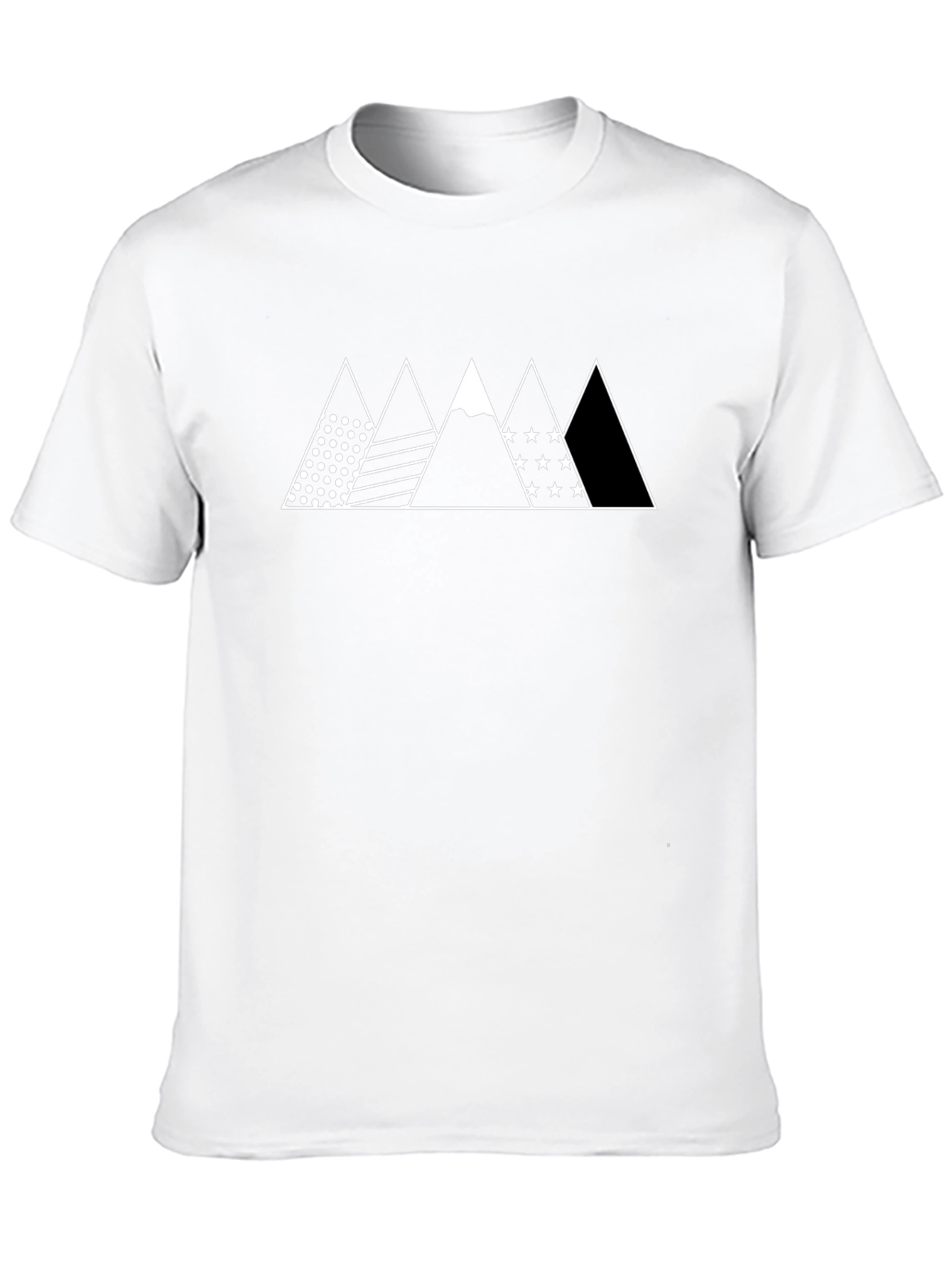 Black Mountainscape Graphic Tee - Black Cotton T-Shirt view 10