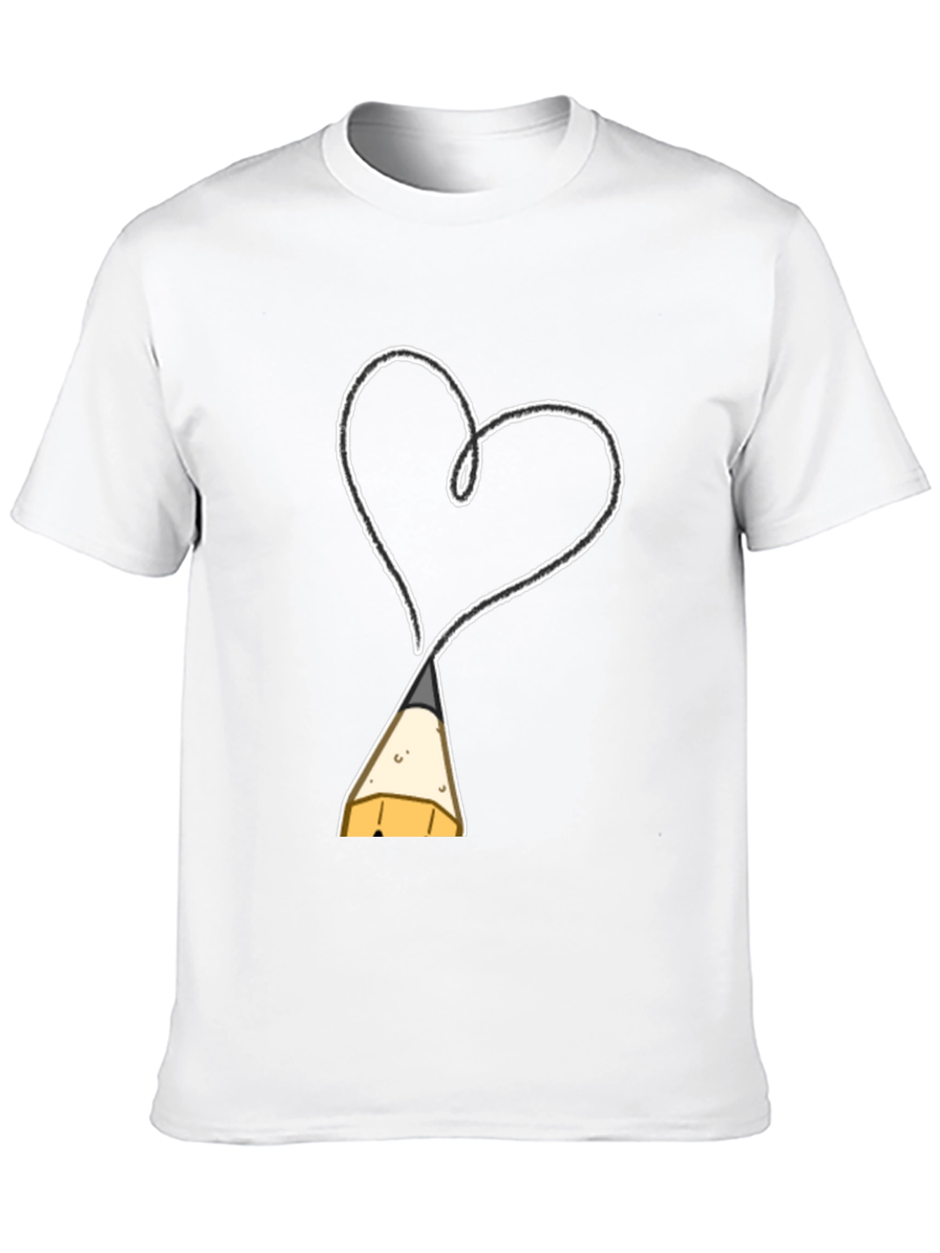 Black Heart Drawn By Pencil T-Shirt - Artistic Fashion view 10